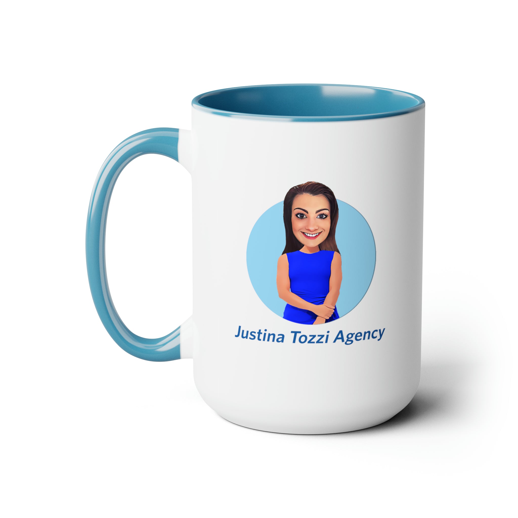 Justina Tozzi Agency Caricature Two-Tone Coffee Mugs, 15oz - Lauren