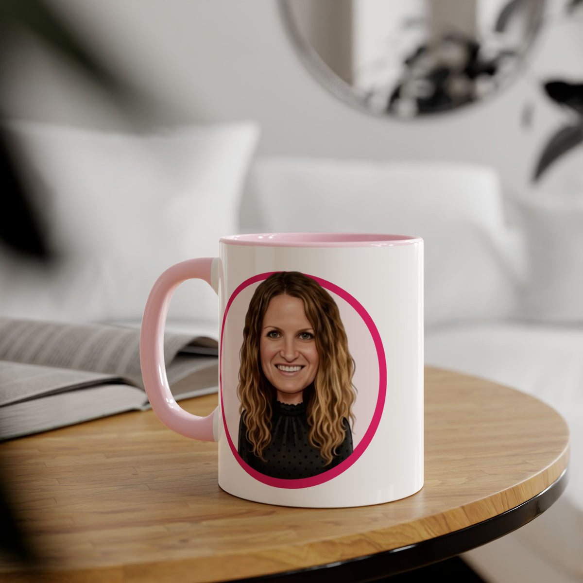 Penni  Caricature Portrait Accent Mug — Search Perfect Caricature Christmas