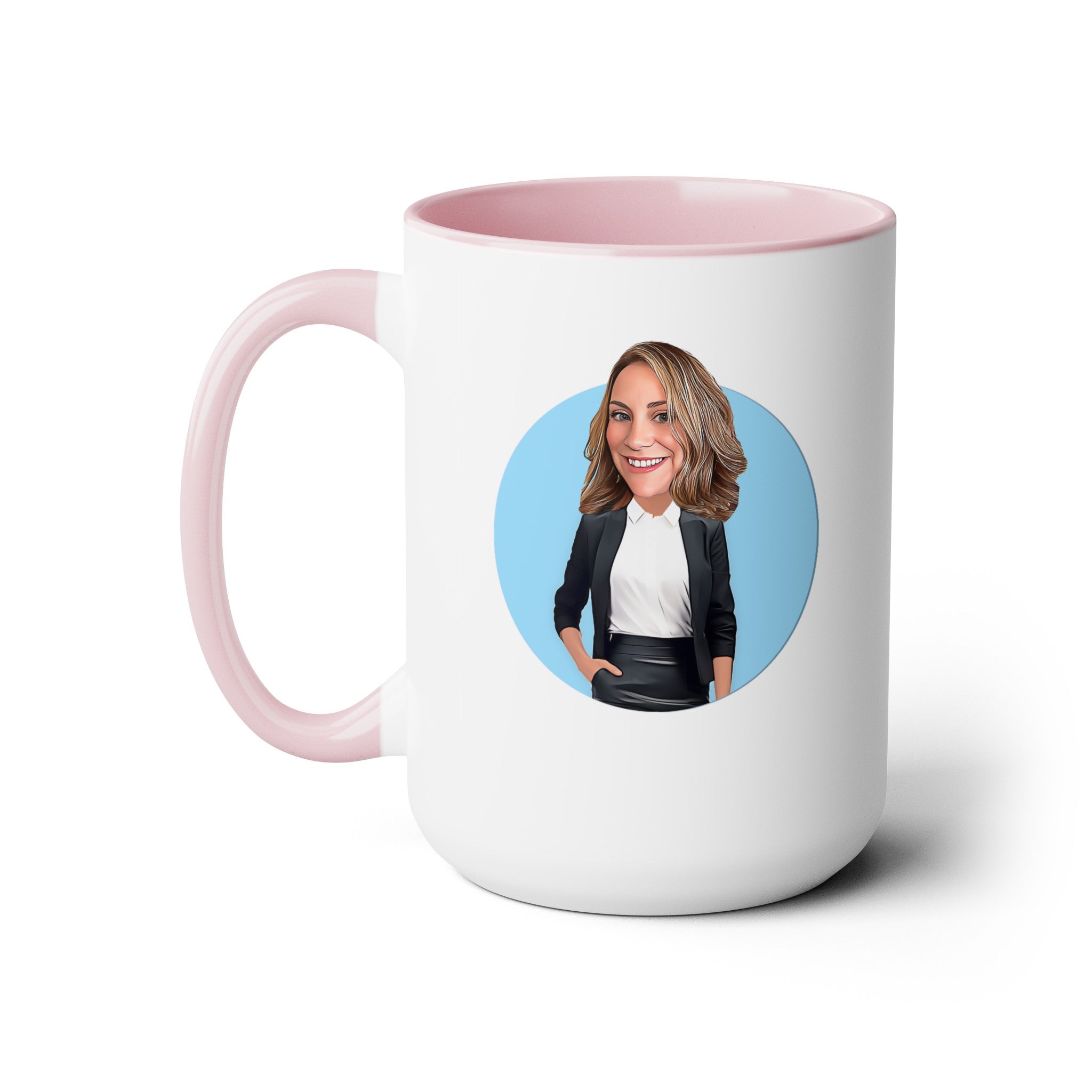 Kevin Purdy Agency  Caricature Two-Tone Coffee Mugs, 15oz - Nicole