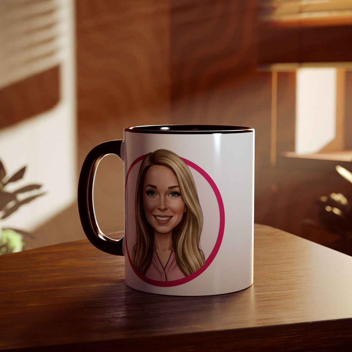 Cyndy Caricature Portrait Accent Mug — Search Perfect Caricature Christmas