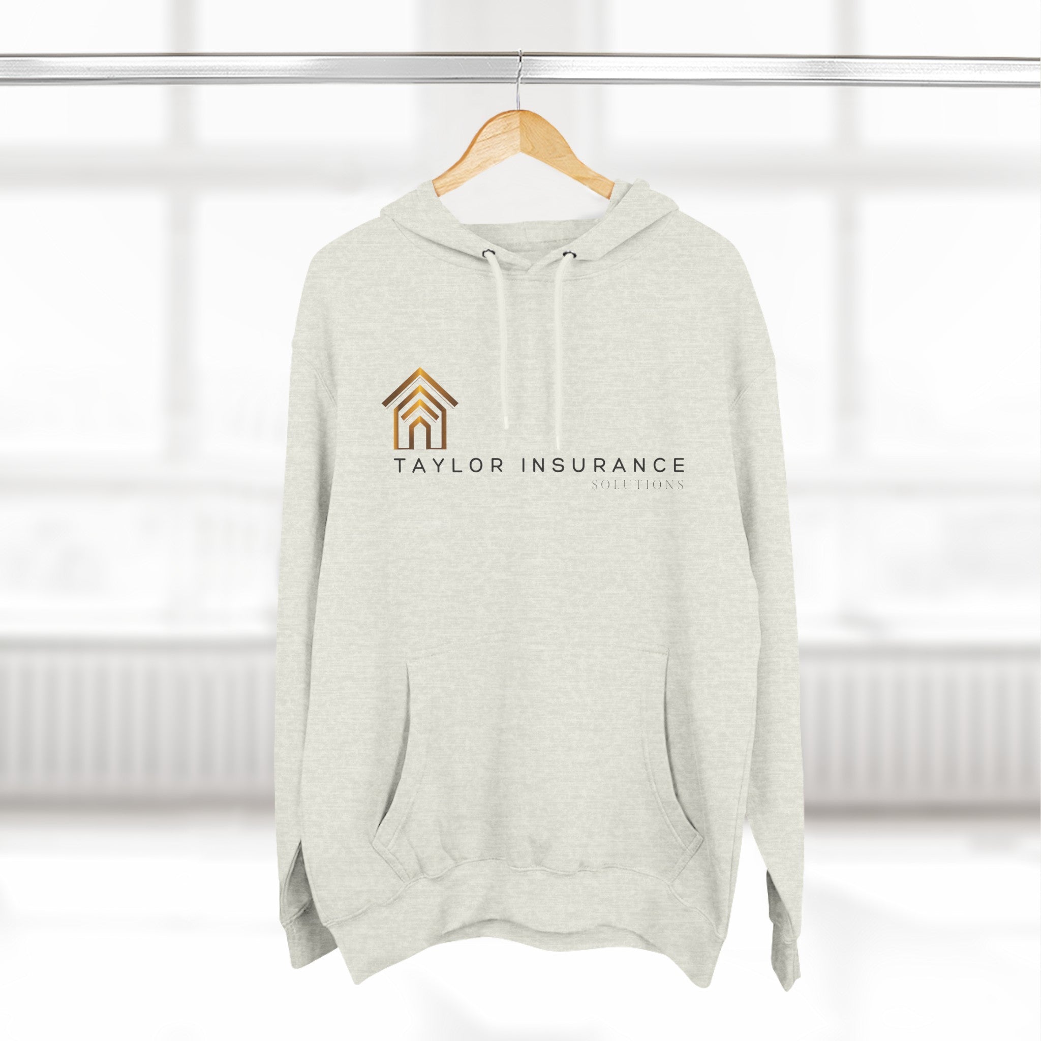 Three-Panel Fleece Hoodie Black Logo  -  Monette Taylor