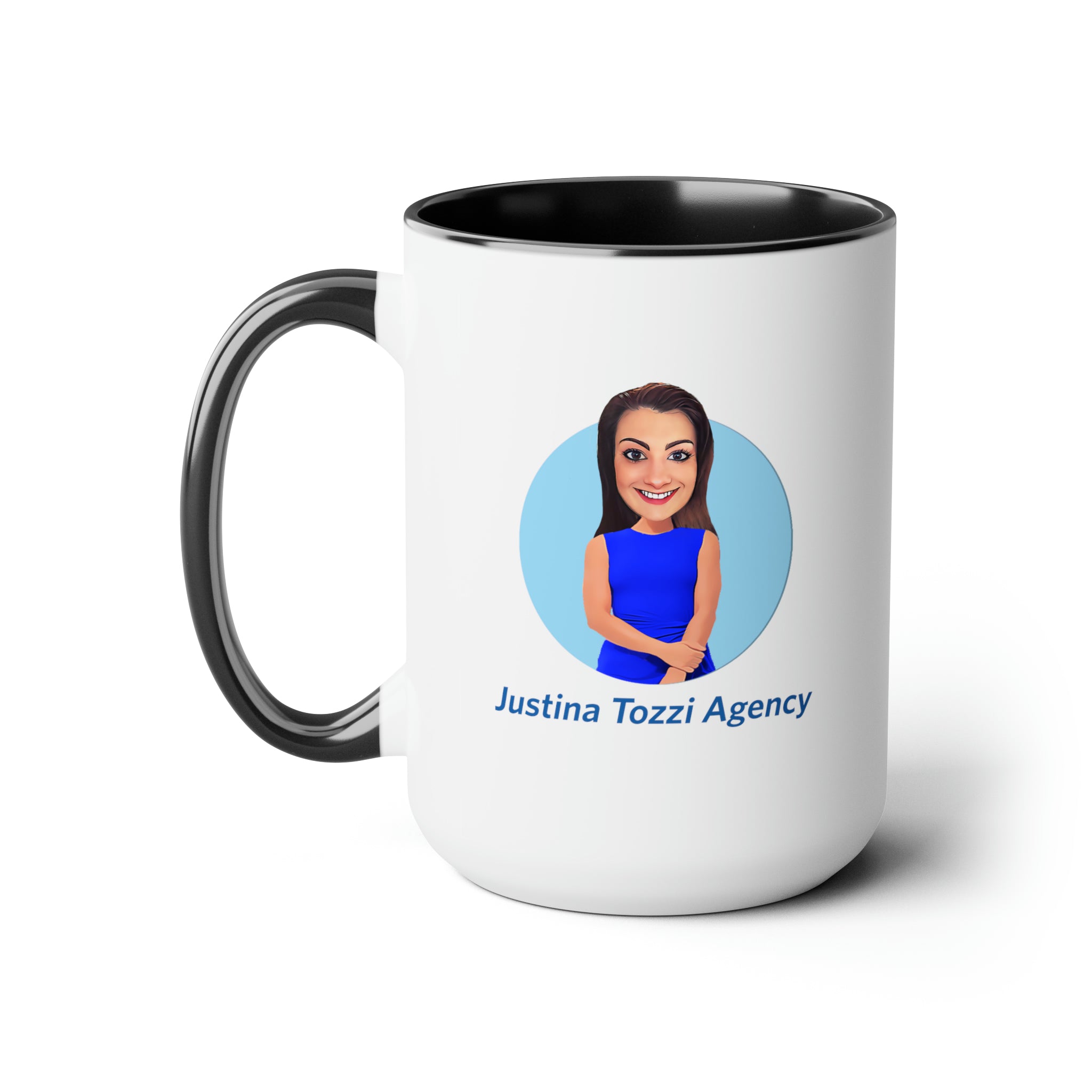 Justina Tozzi Agency Caricature Two-Tone Coffee Mugs, 15oz - Lauren