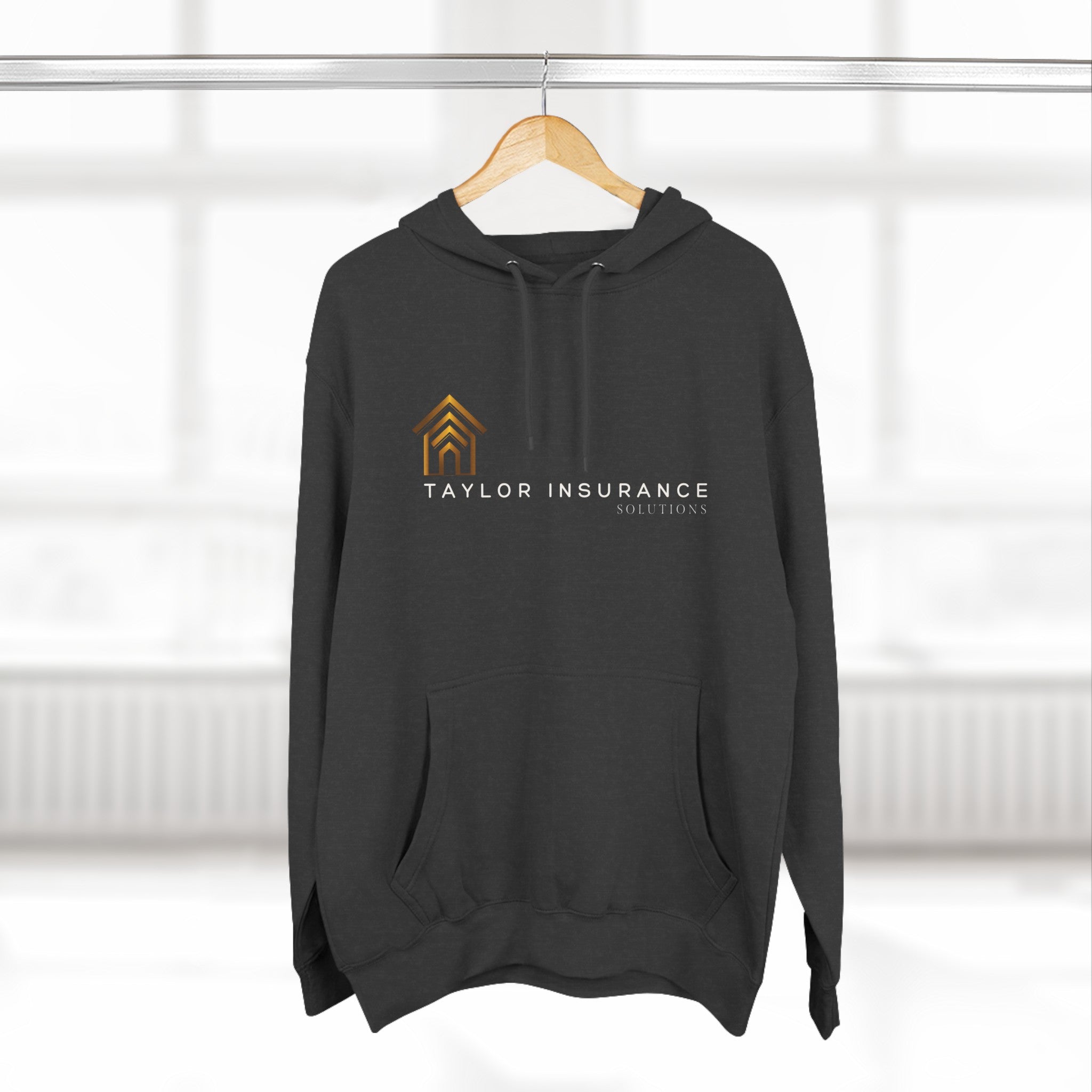 Three-Panel Fleece Hoodie White Logo  - Monette Taylor