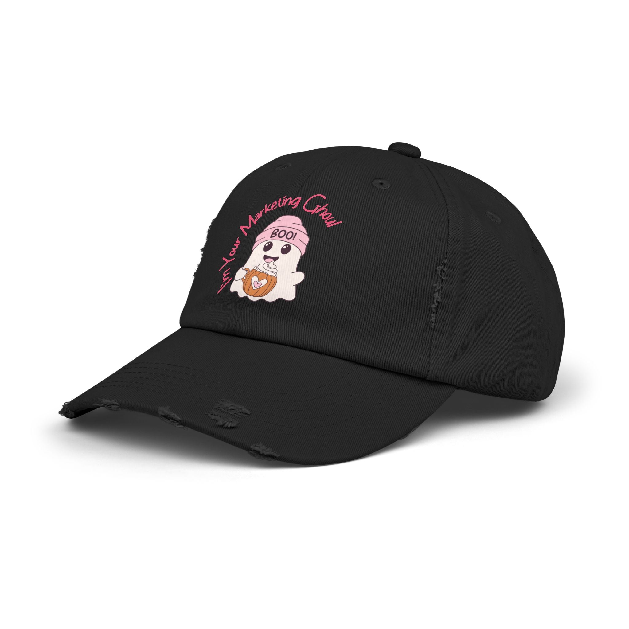 Unisex Distressed Cap – I'm Your Marketing Ghoul, Casual Hat for Creative Professionals, Gift for Marketers