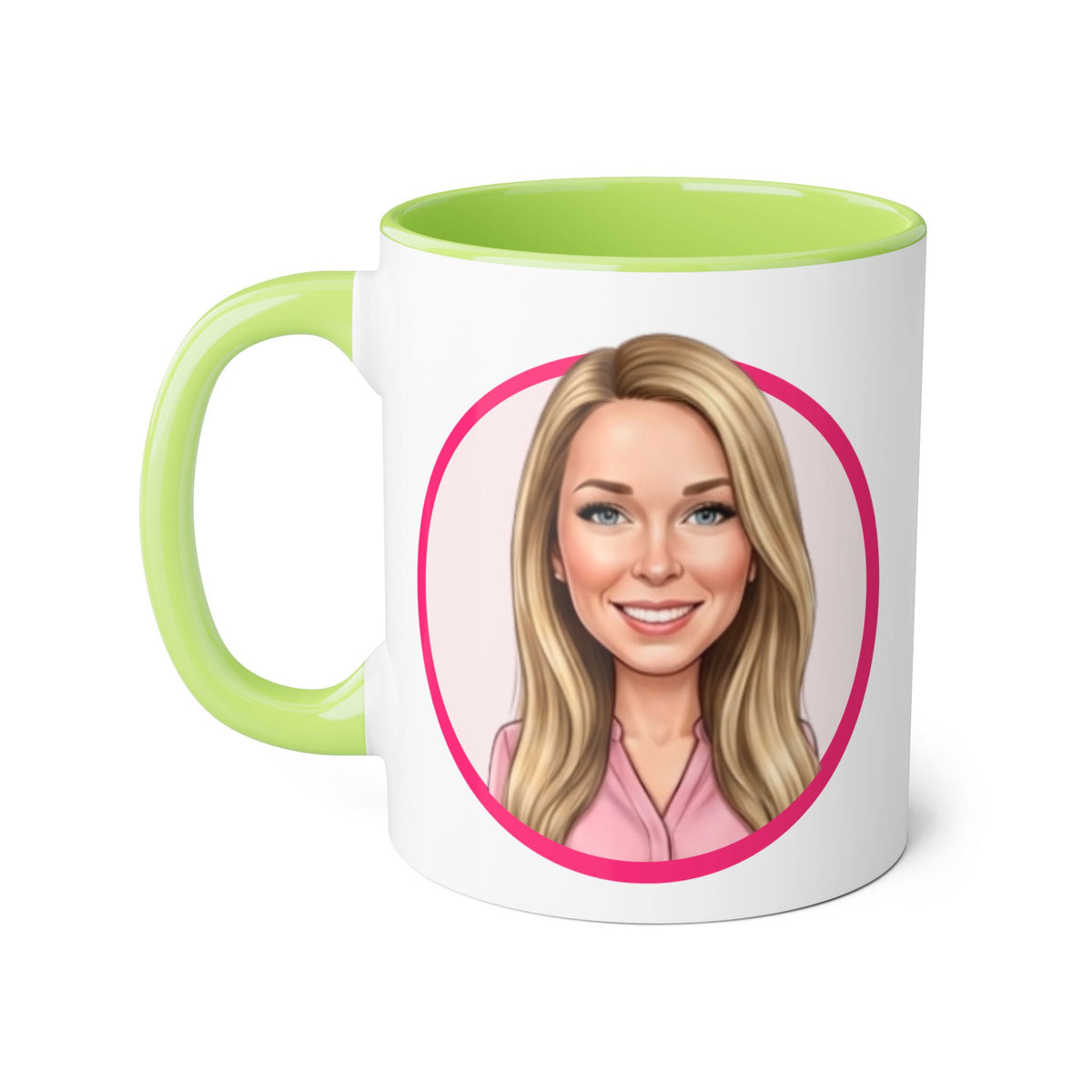 Cyndy Caricature Portrait Accent Mug — Search Perfect Caricature Christmas