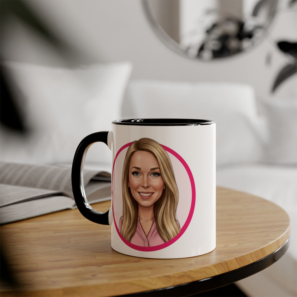 Cyndy Caricature Portrait Accent Mug — Search Perfect Caricature Christmas