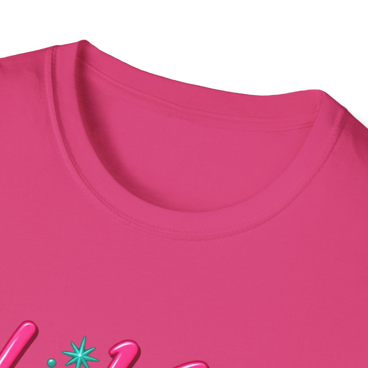 He Knows When You Are Not Covered Santa Christmas T-Shirt - Pink/Turquoise Graphic