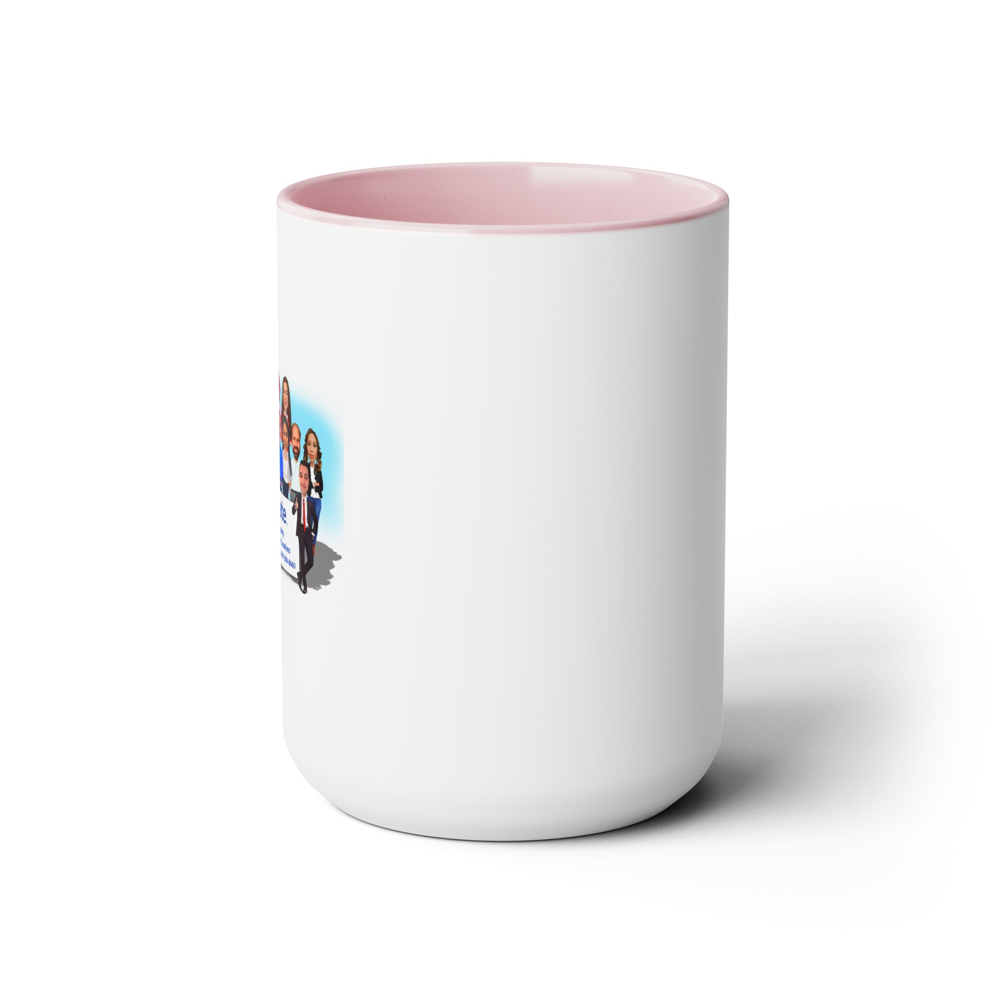 John Tunnell Agency  Caricature Two-Tone Coffee Mugs, 15oz - Team Photo