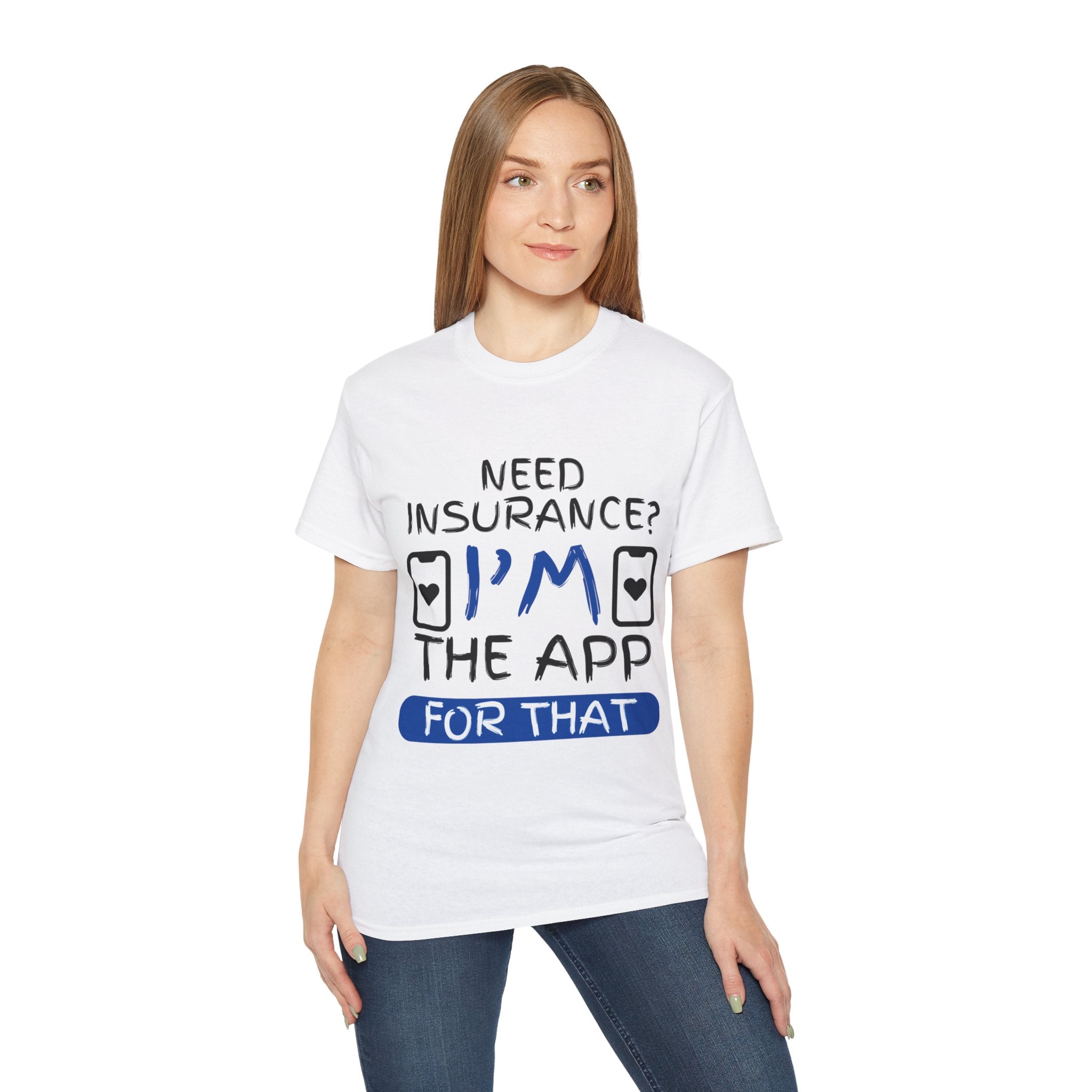 Insurance Agent Line Unisex Ultra Cotton Tee - Need Insurance, I'm the App Blue