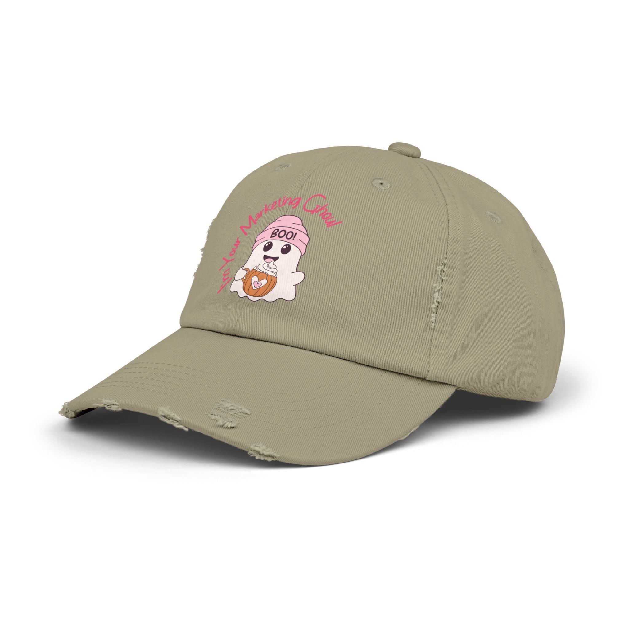 Unisex Distressed Cap – I'm Your Marketing Ghoul, Casual Hat for Creative Professionals, Gift for Marketers