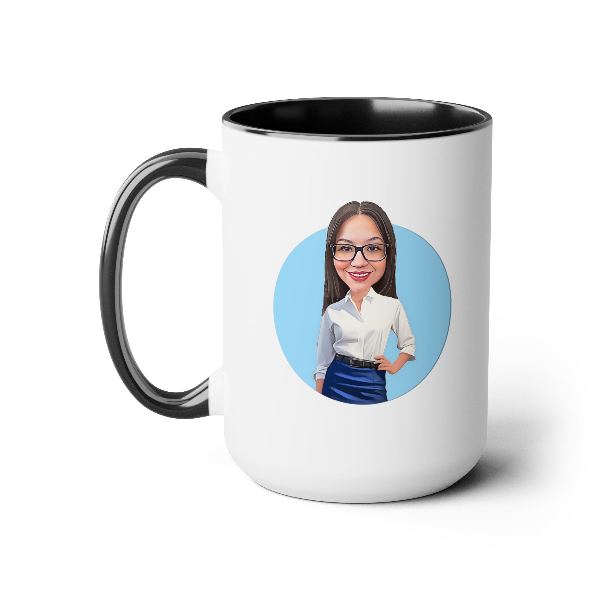 Kevin Purdy Agency  Caricature Two-Tone Coffee Mugs, 15oz - Bridigina