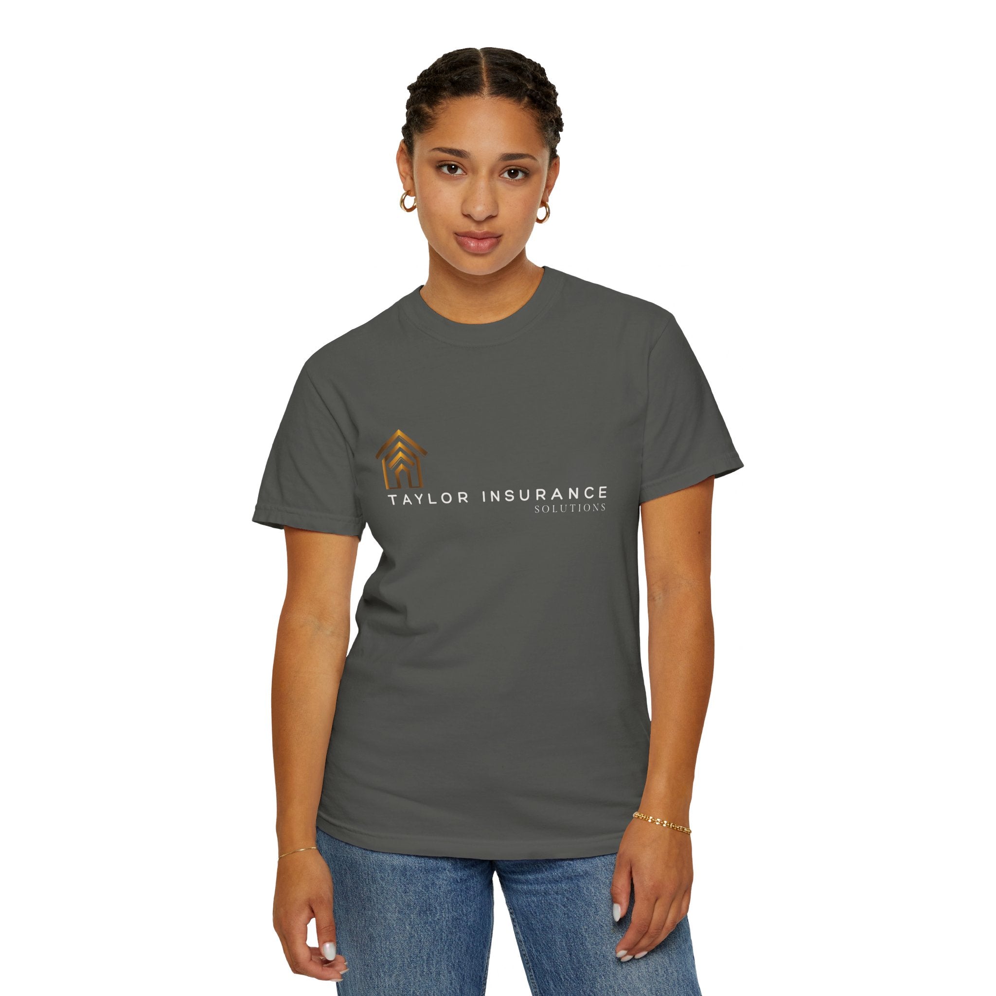 Unisex Garment-Dyed T-shirt White Logo - Monette Taylor