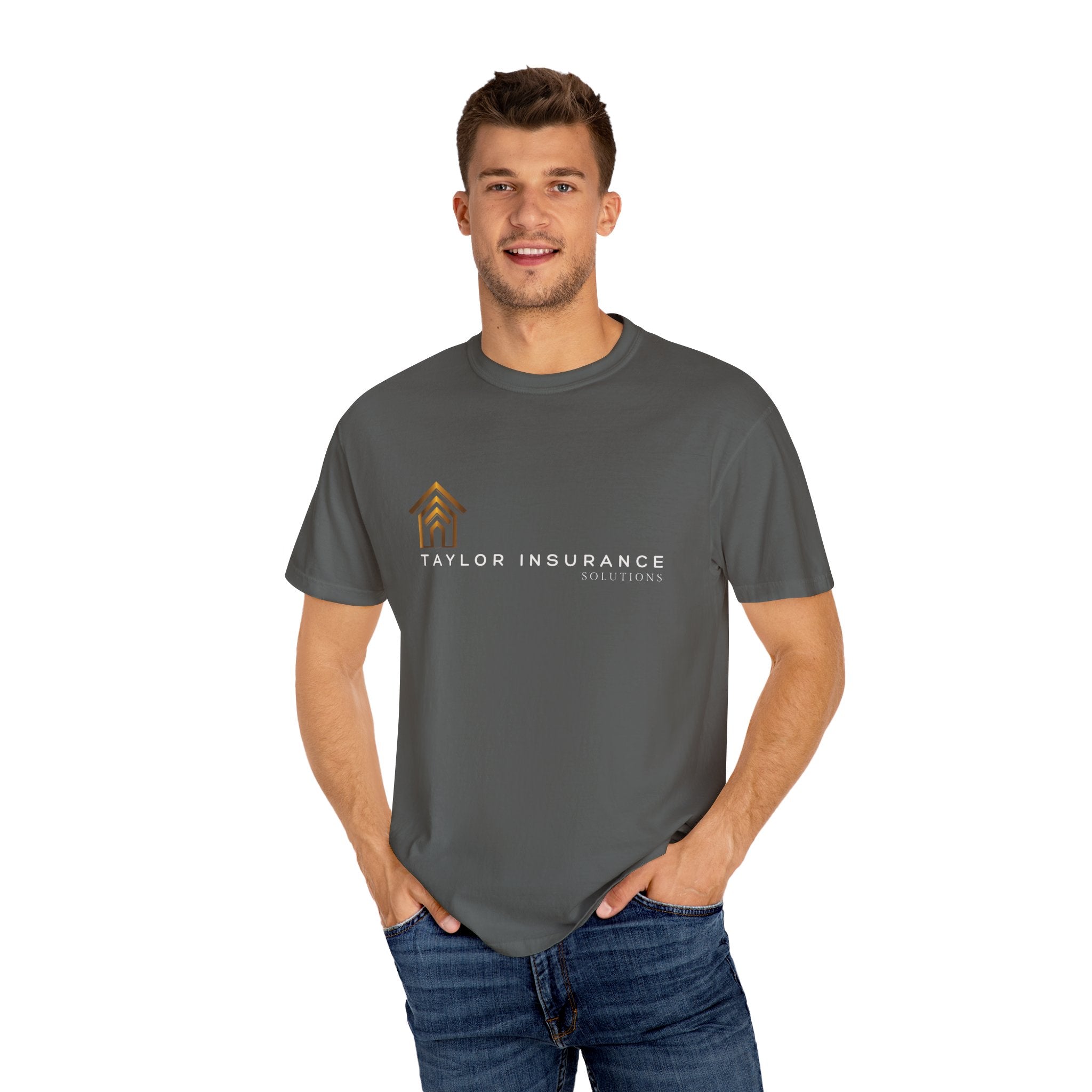 Unisex Garment-Dyed T-shirt White Logo - Monette Taylor