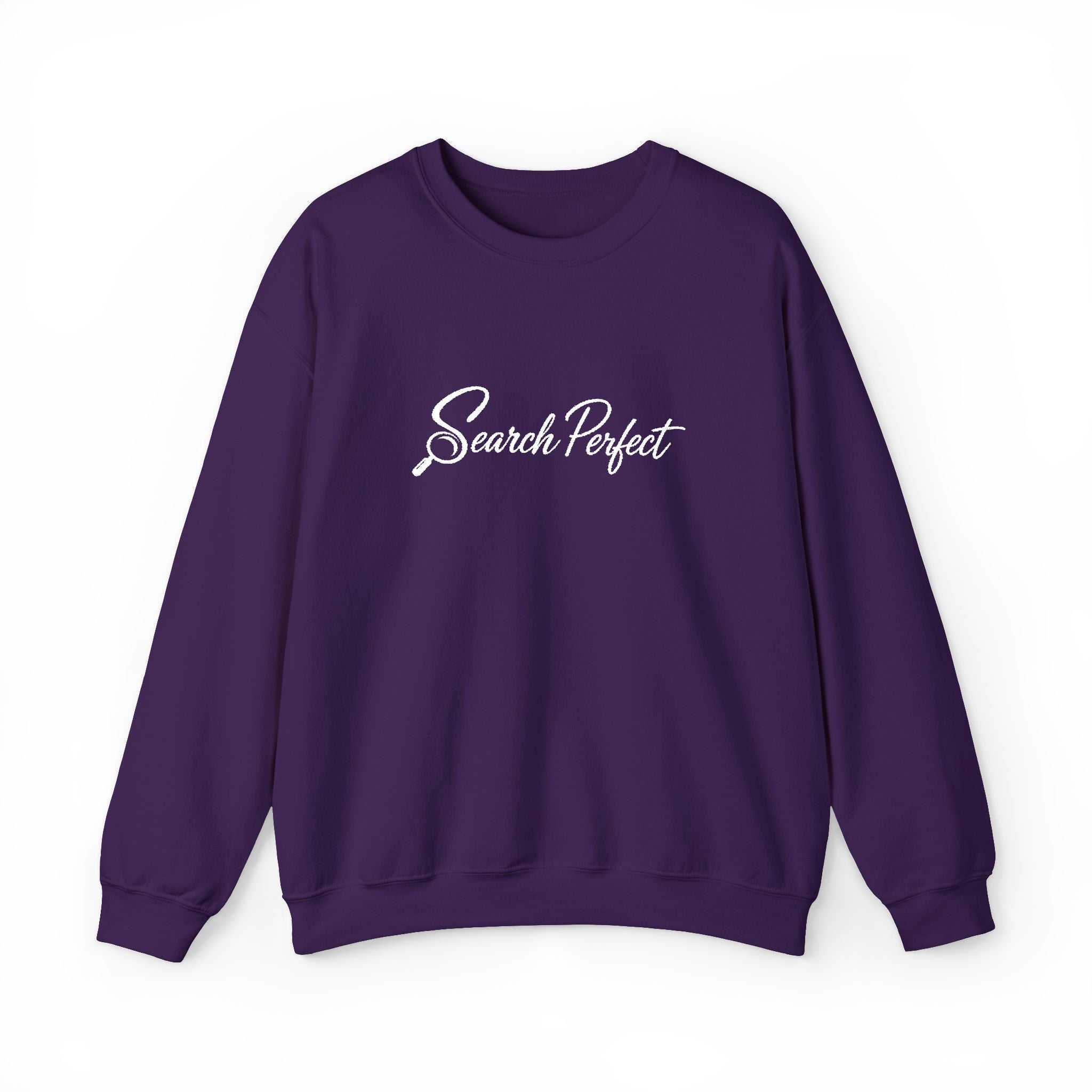 Crewneck Sweatshirt - Search Perfect White Logo Casual Pullover