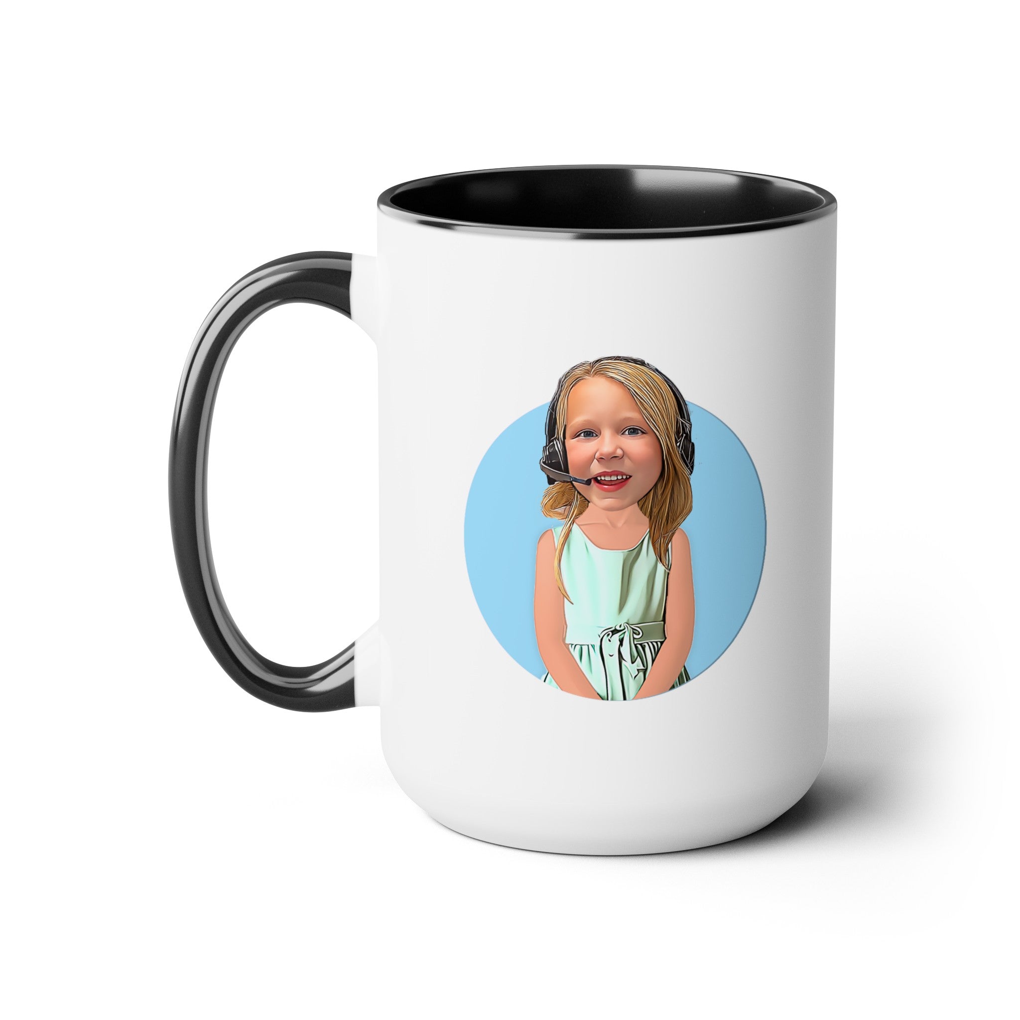 Kevin Purdy Agency  Caricature Two-Tone Coffee Mugs, 15oz - Addison