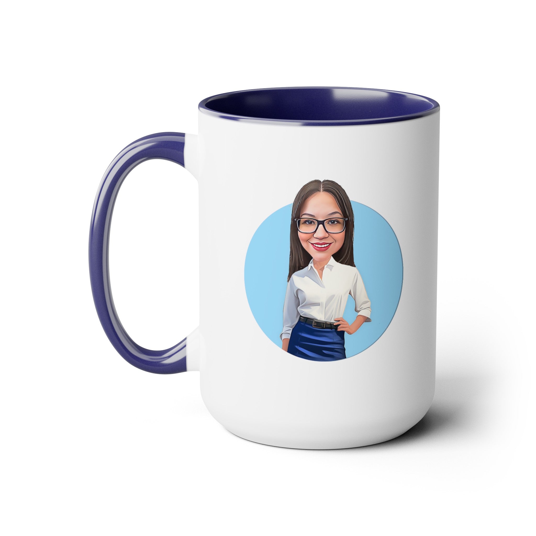 Kevin Purdy Agency  Caricature Two-Tone Coffee Mugs, 15oz - Bridigina