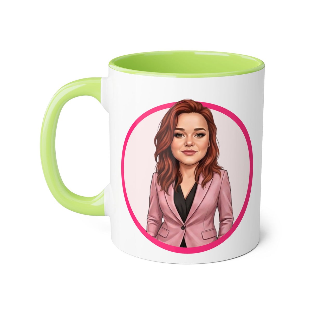 Heather T Caricature Portrait Accent Mug — Search Perfect Caricature Christmas