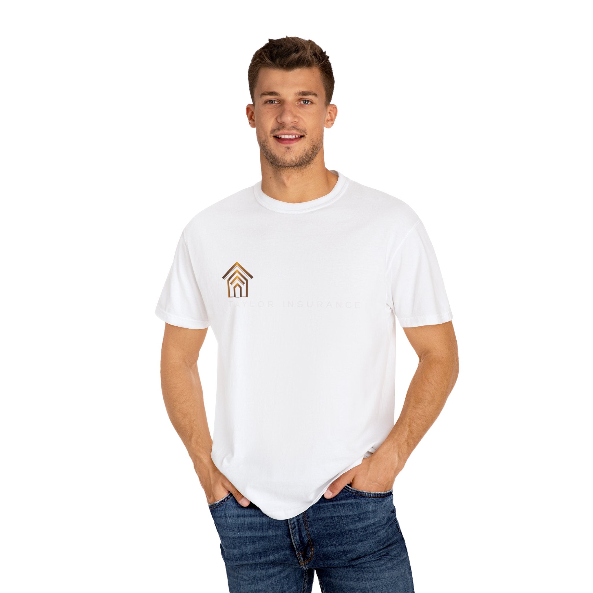 Unisex Garment-Dyed T-shirt White Logo - Monette Taylor