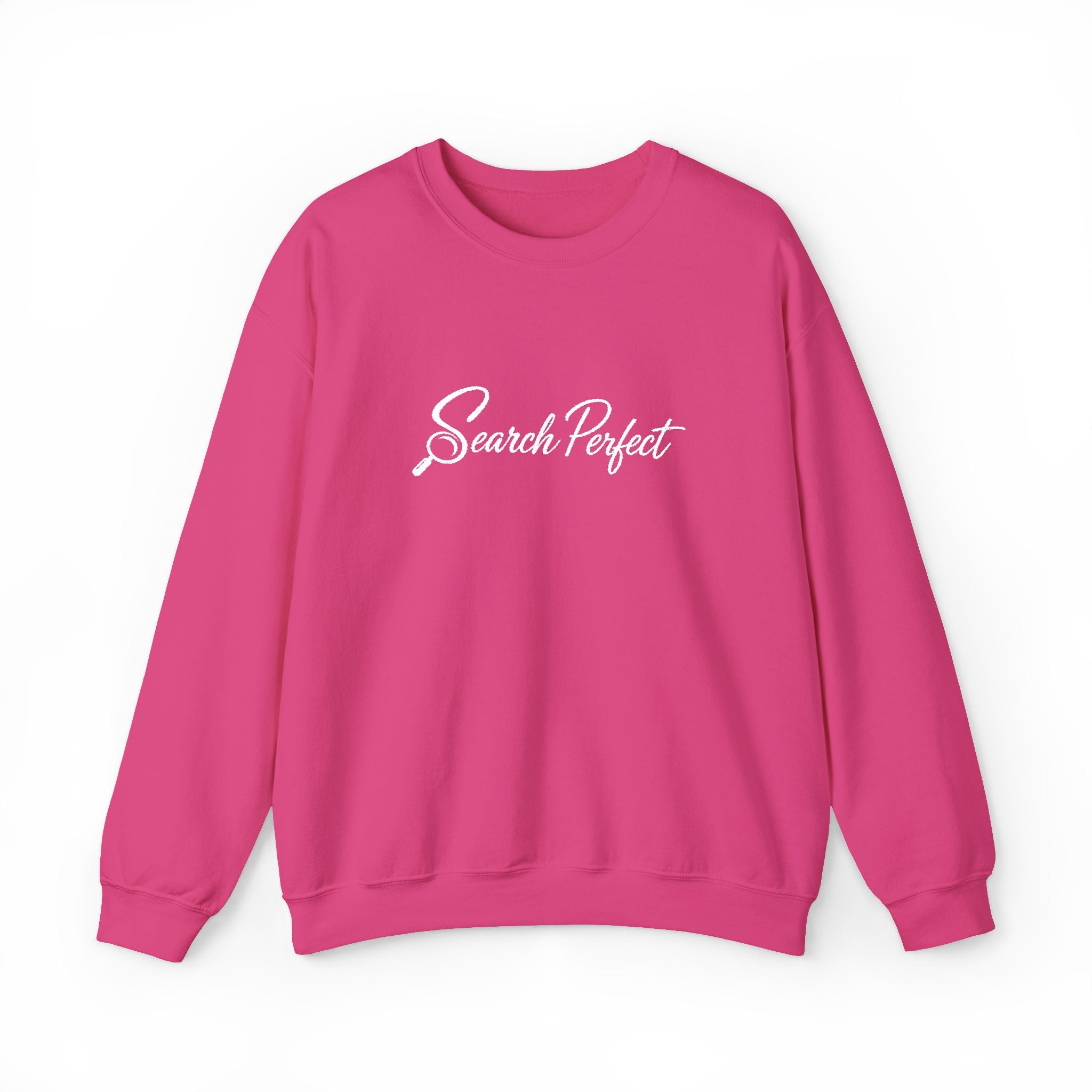 Crewneck Sweatshirt - Search Perfect White Logo Casual Pullover