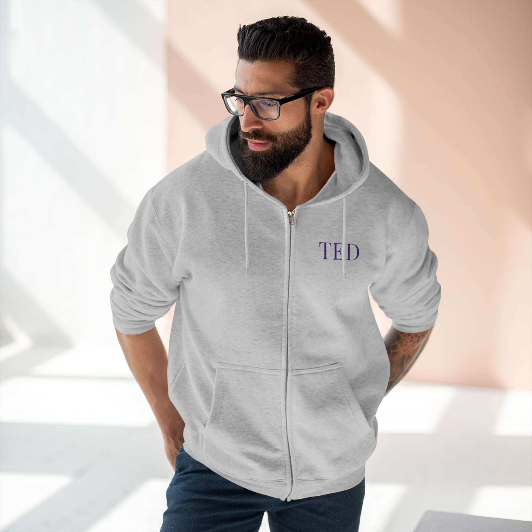 Ted Byrt Logo Unisex Zip Hoodie- TED