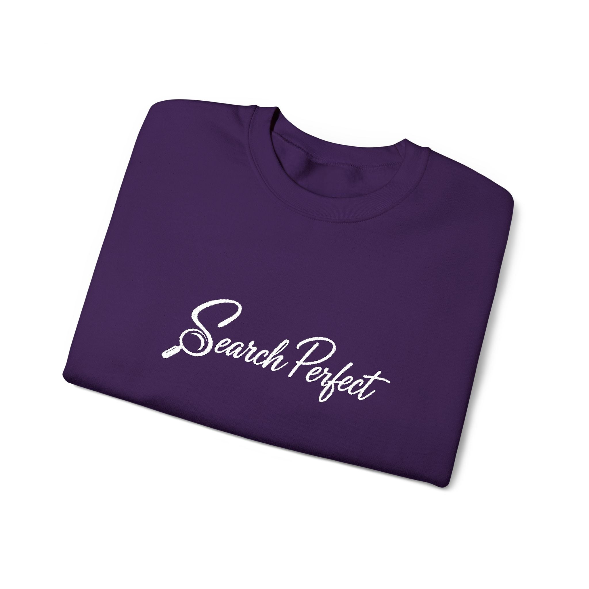 Crewneck Sweatshirt - Search Perfect White Logo Casual Pullover