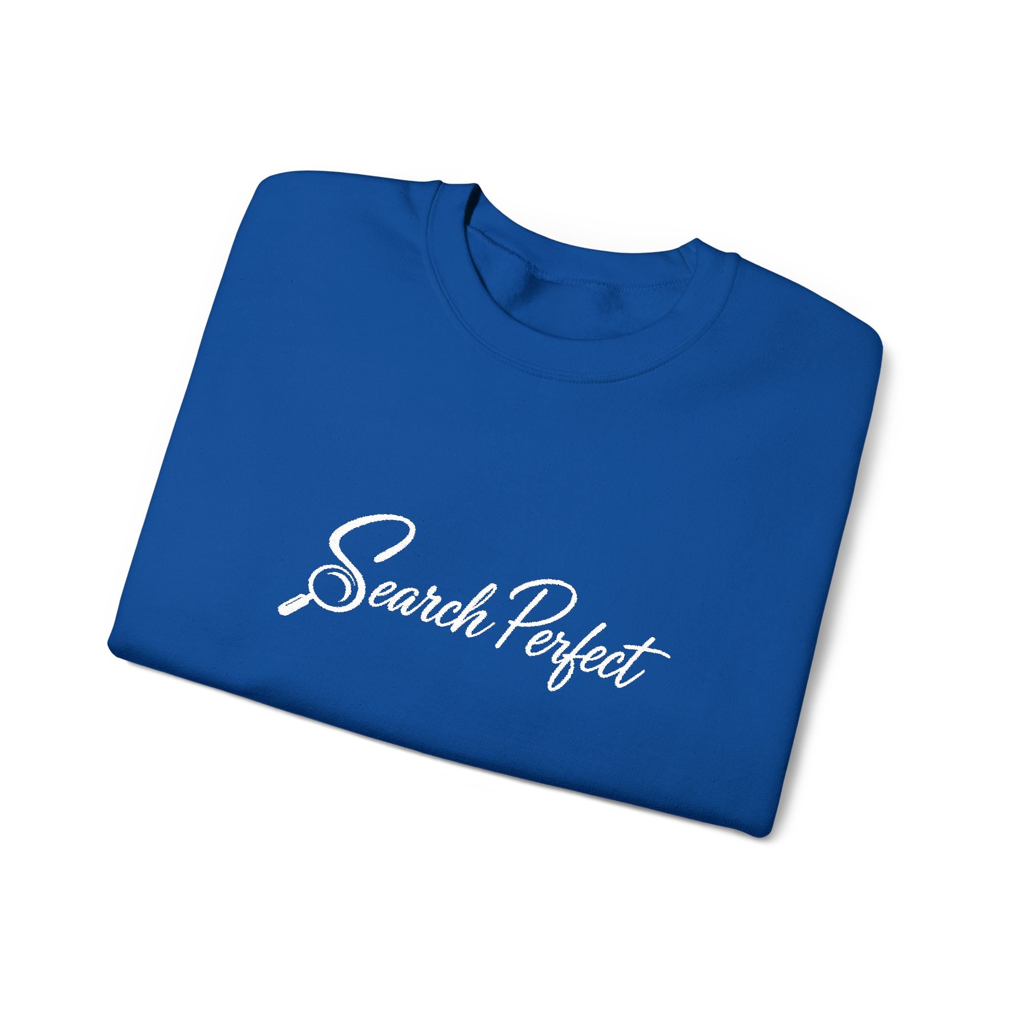 Crewneck Sweatshirt - Search Perfect White Logo Casual Pullover