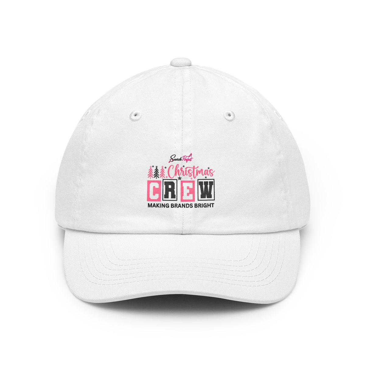 Search Perfect Christmas Crew Dad Hat – Seasonal Holiday Baseball Cap with 'Christmas Crew' Design