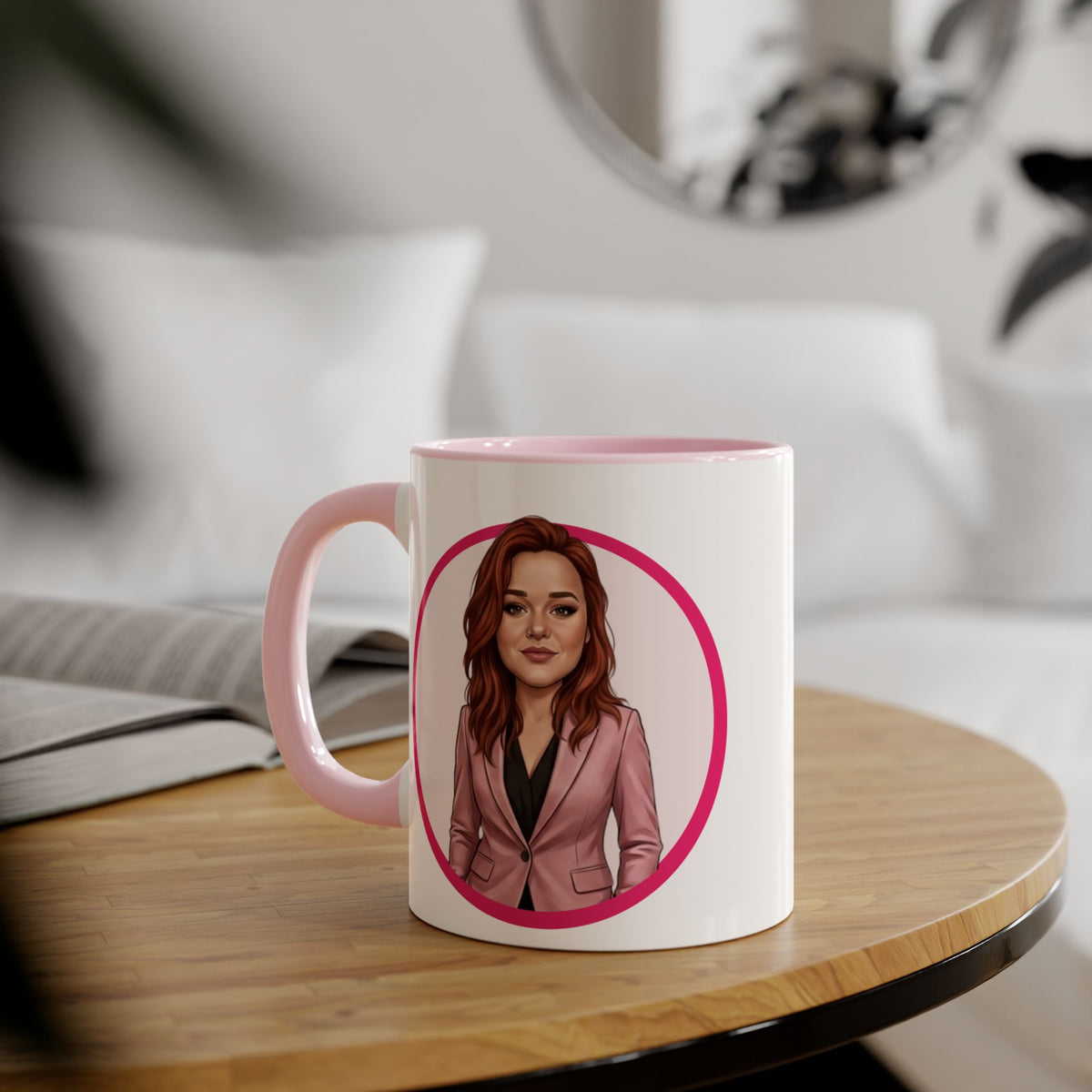 Heather T Caricature Portrait Accent Mug — Search Perfect Caricature Christmas