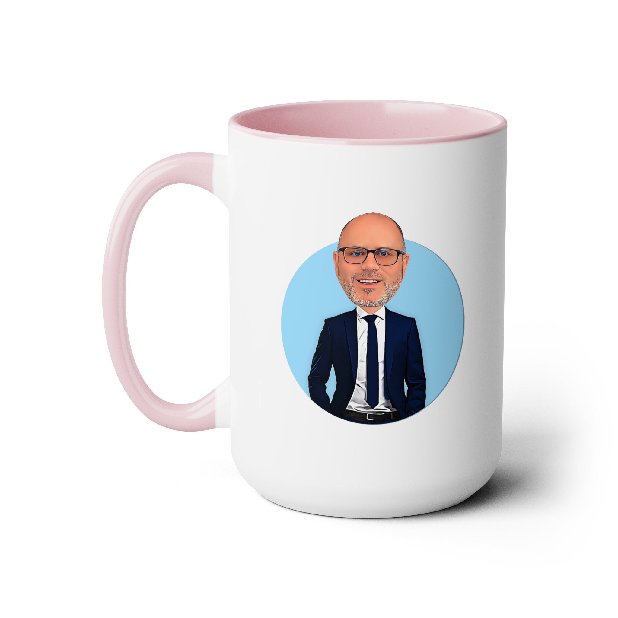 Kevin Purdy Agency  Caricature Two-Tone Coffee Mugs, 15oz - Kevin