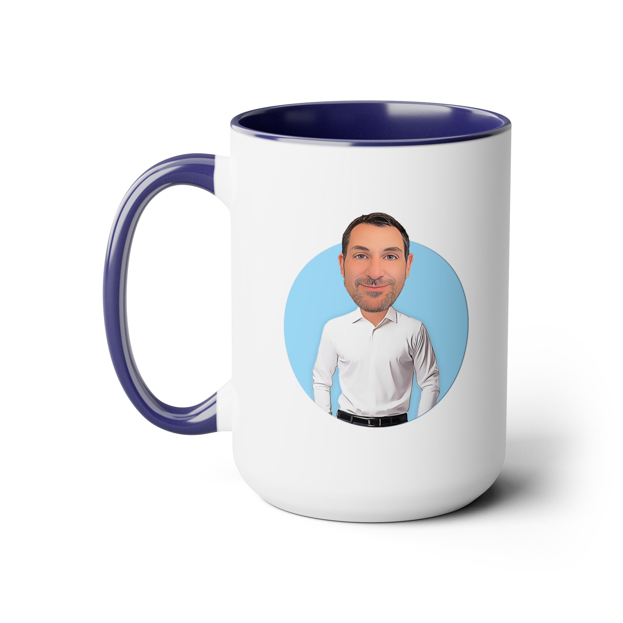 Kevin Purdy Agency  Caricature Two-Tone Coffee Mugs, 15oz - Patrick