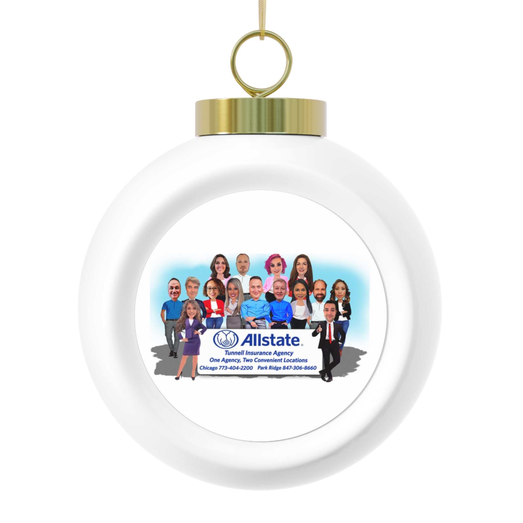 John Tunnell Agency  Christmas Ball Ornament - Team Photo