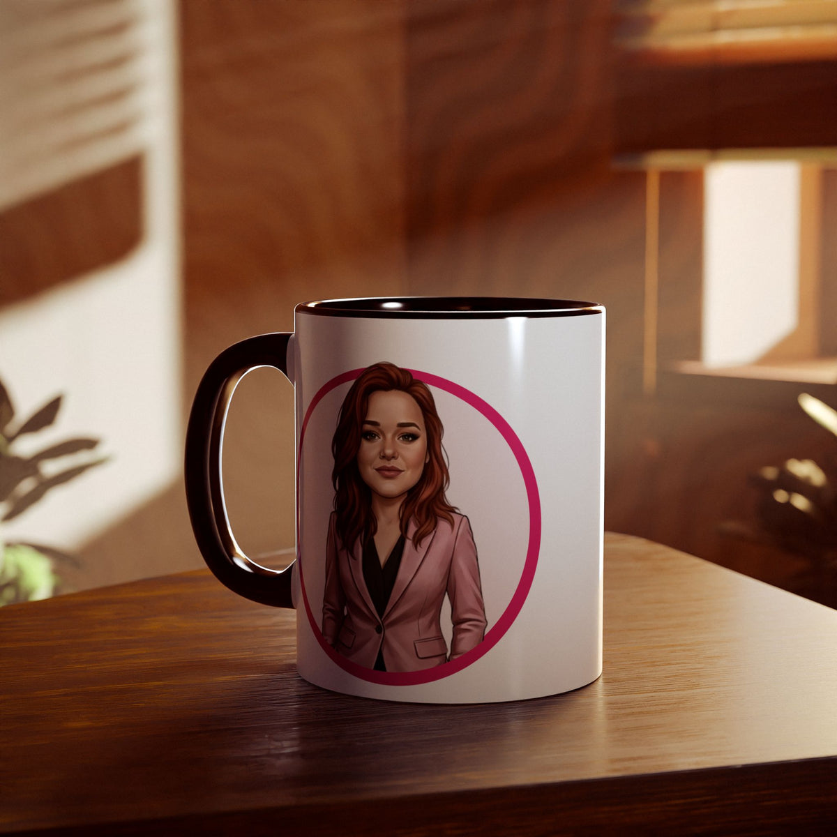Heather T Caricature Portrait Accent Mug — Search Perfect Caricature Christmas
