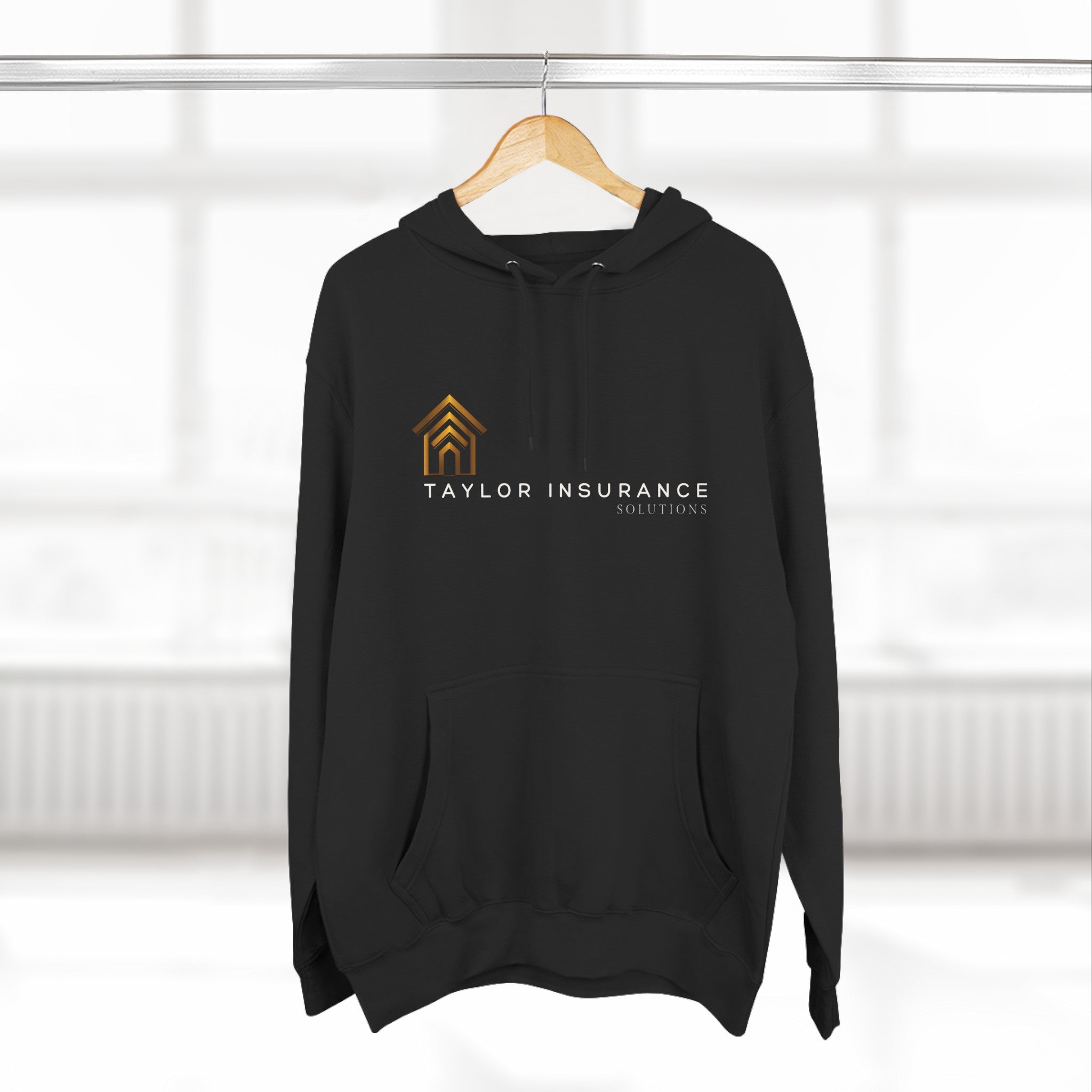 Three-Panel Fleece Hoodie White Logo  - Monette Taylor