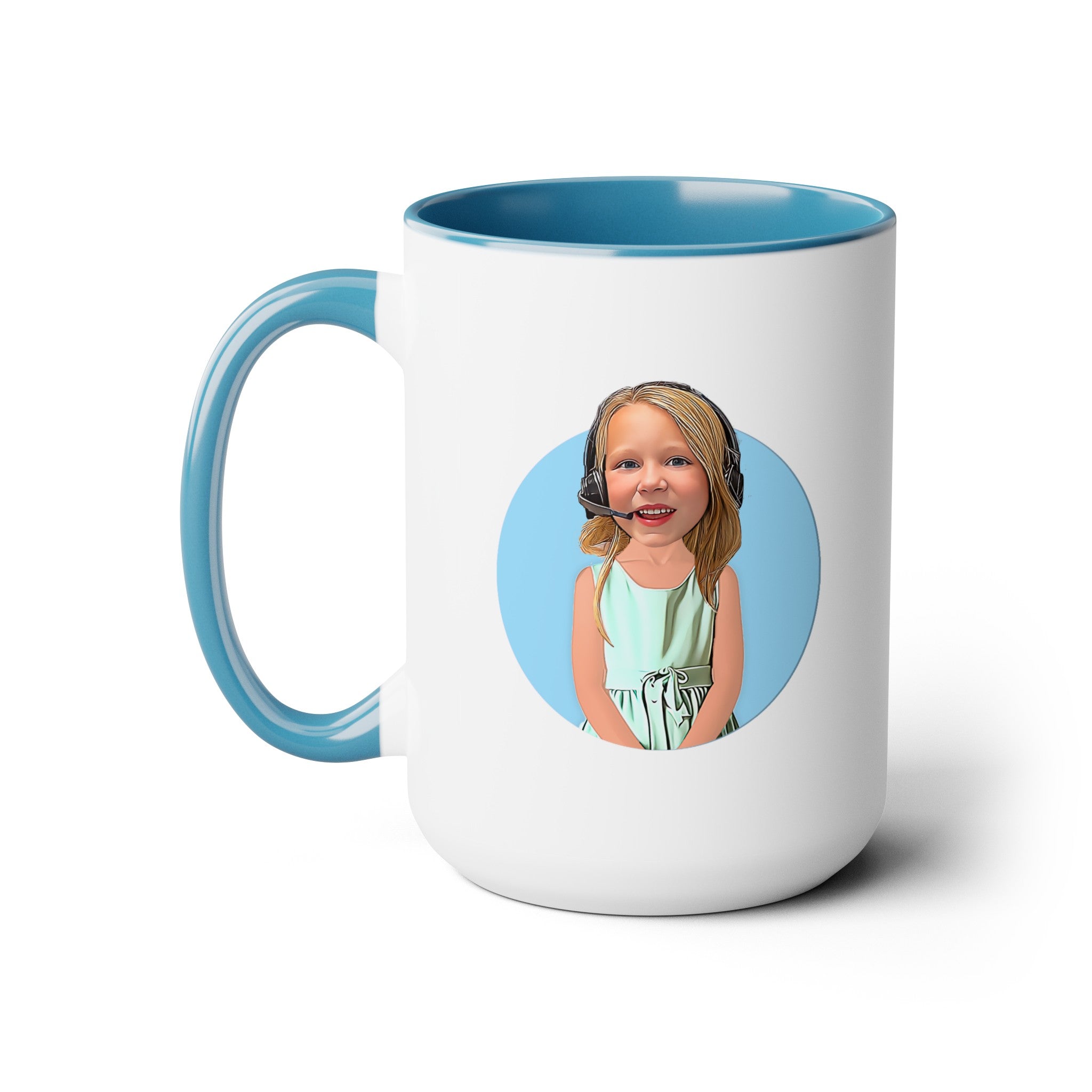Kevin Purdy Agency  Caricature Two-Tone Coffee Mugs, 15oz - Addison