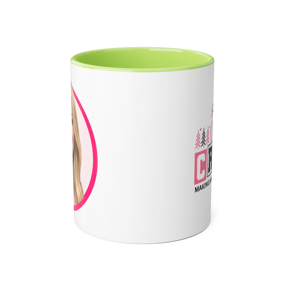 Cyndy Caricature Portrait Accent Mug — Search Perfect Caricature Christmas