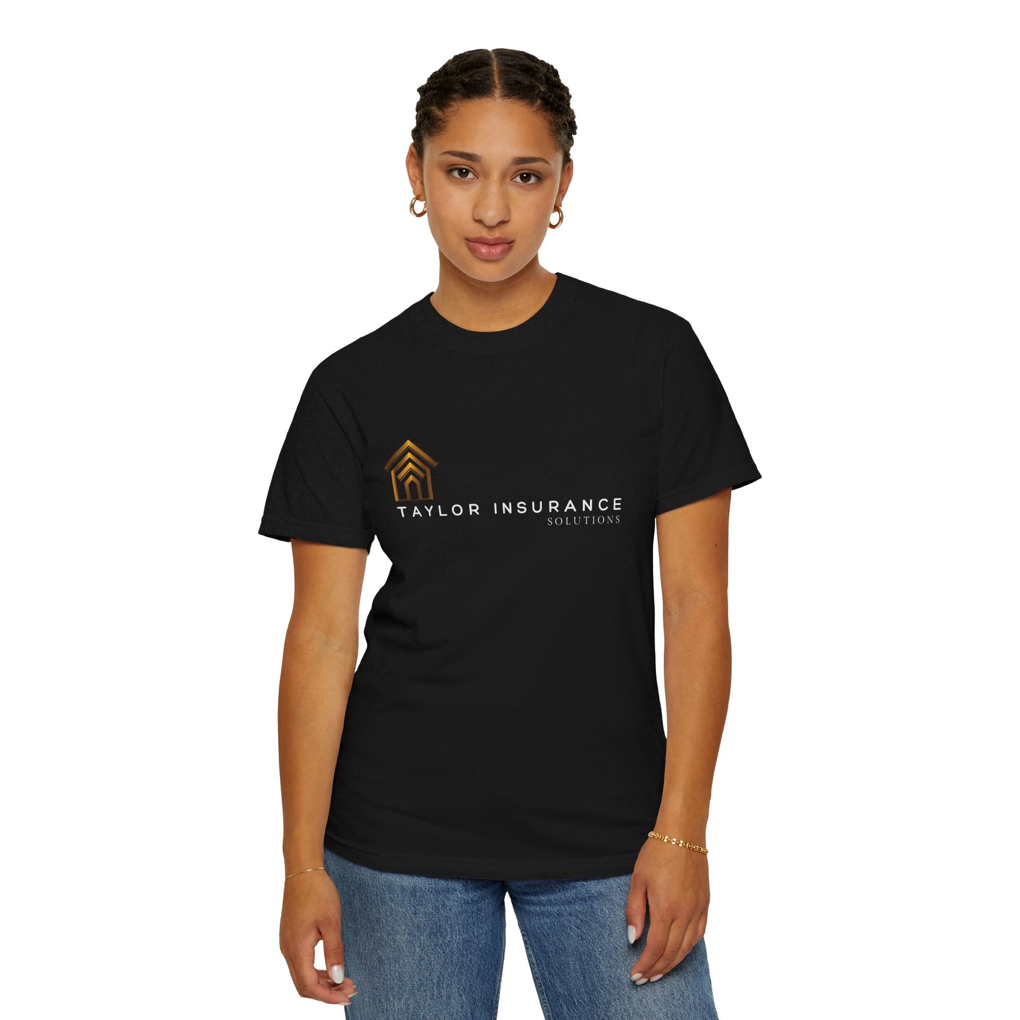 Unisex Garment-Dyed T-shirt White Logo - Monette Taylor