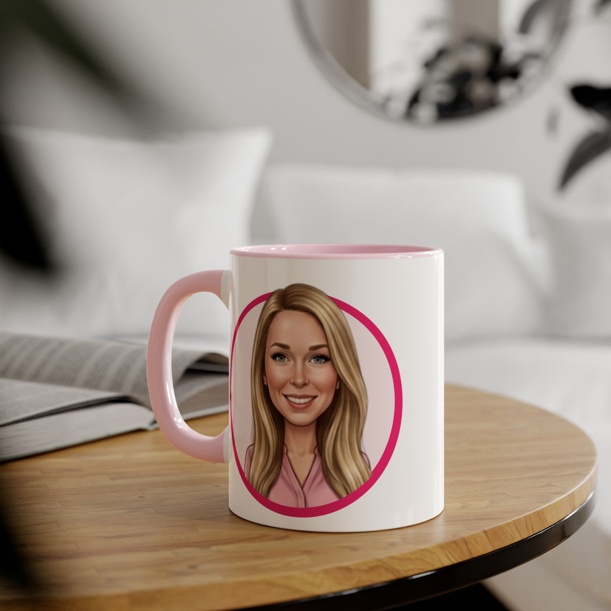 Cyndy Caricature Portrait Accent Mug — Search Perfect Caricature Christmas