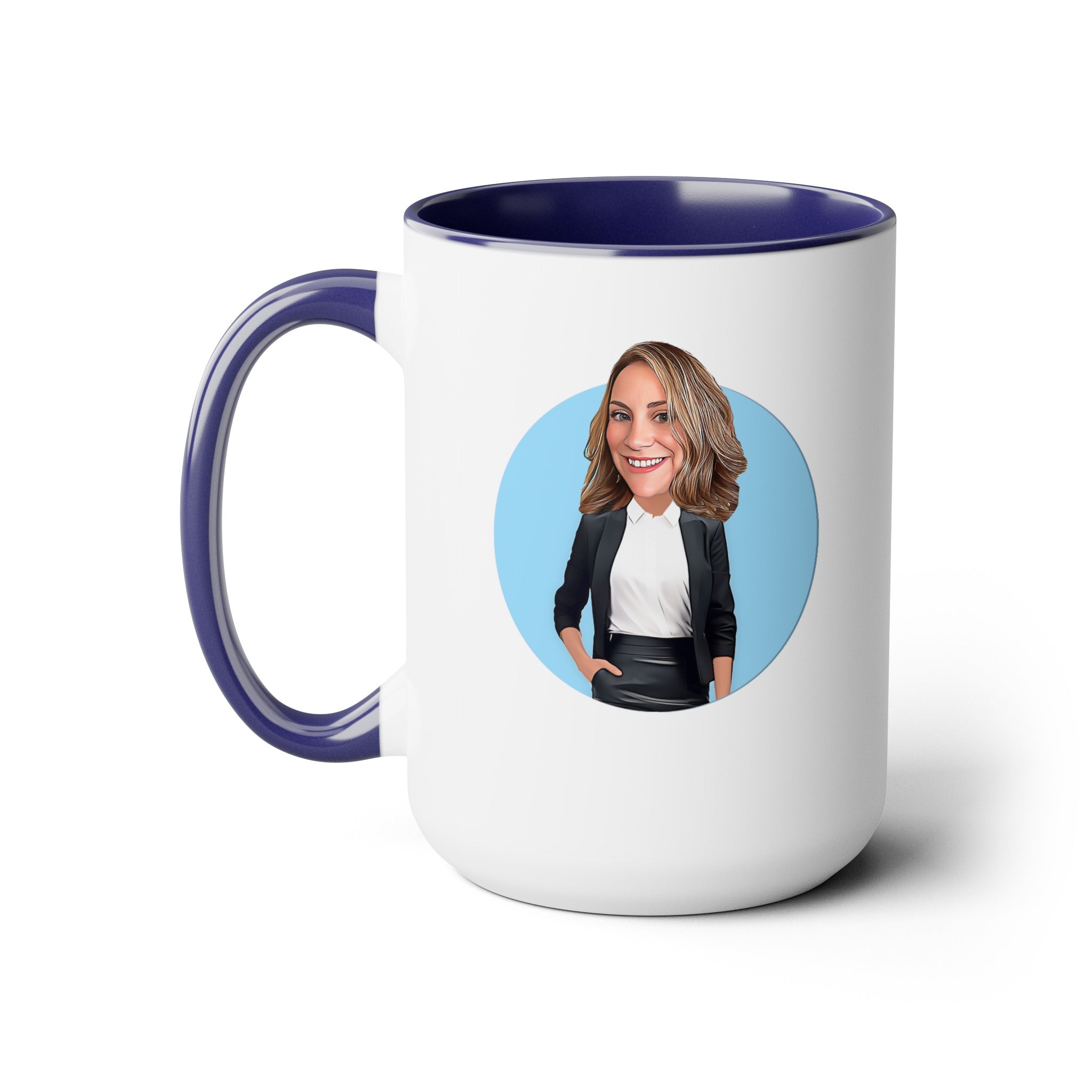 Kevin Purdy Agency  Caricature Two-Tone Coffee Mugs, 15oz - Nicole