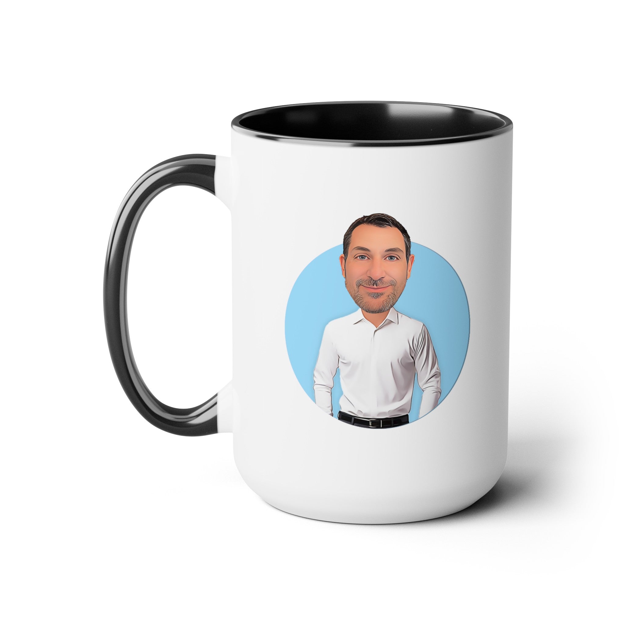 Kevin Purdy Agency  Caricature Two-Tone Coffee Mugs, 15oz - Patrick