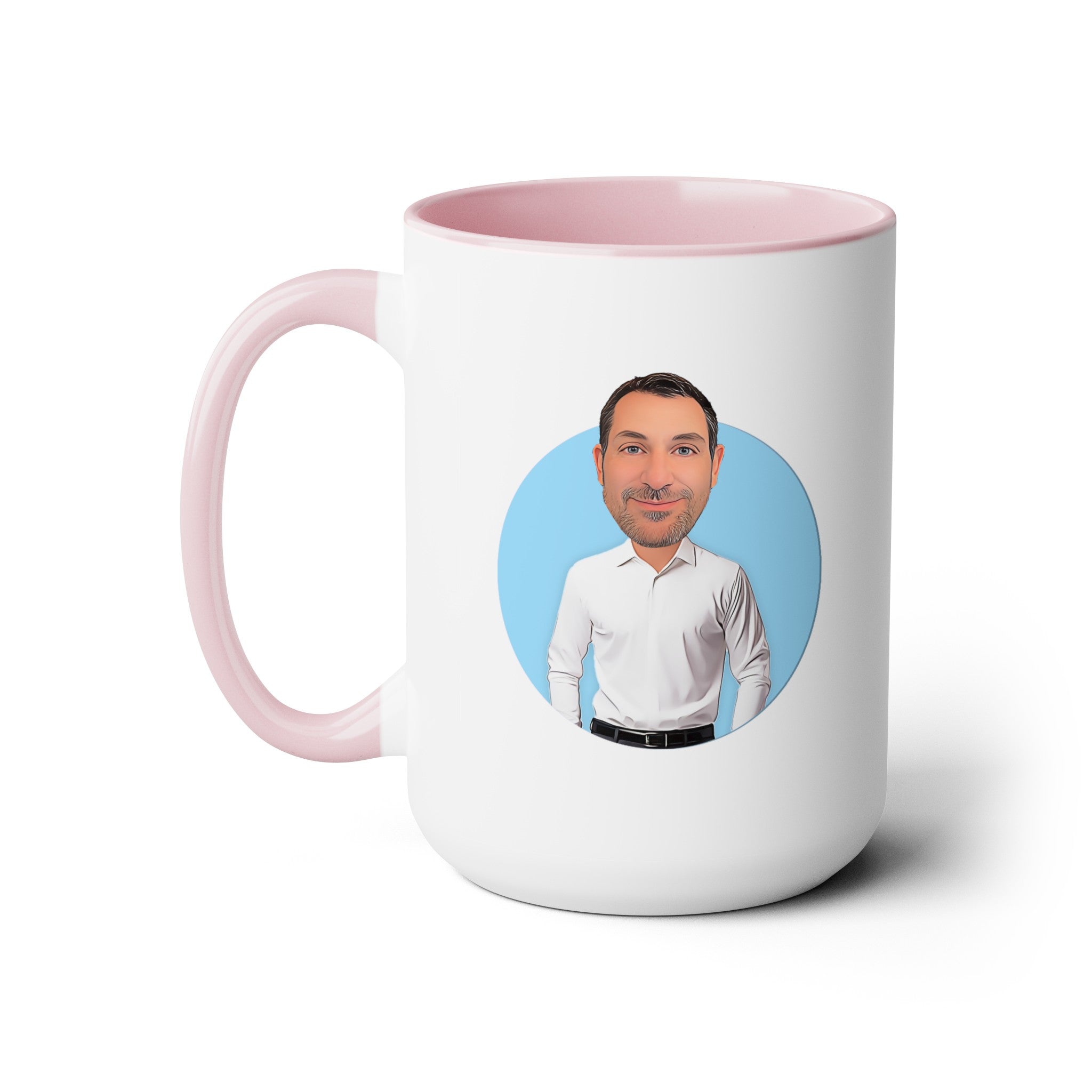 Kevin Purdy Agency  Caricature Two-Tone Coffee Mugs, 15oz - Patrick