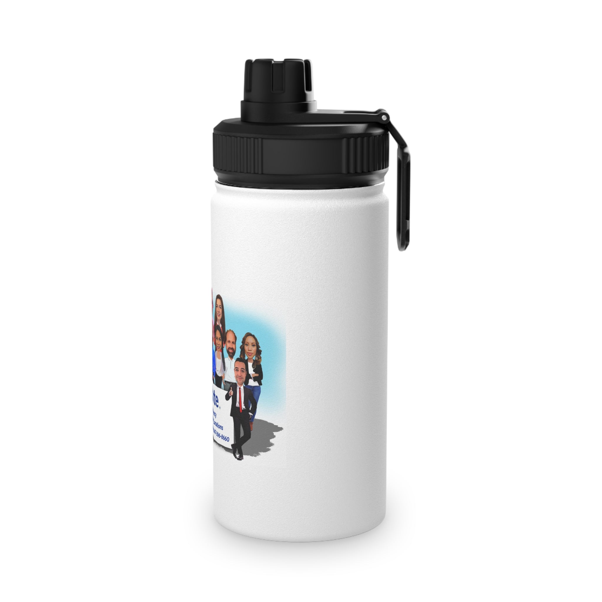 John Tunnell Agency Stainless Steel Water Bottle, Sports Lid - Team Photo