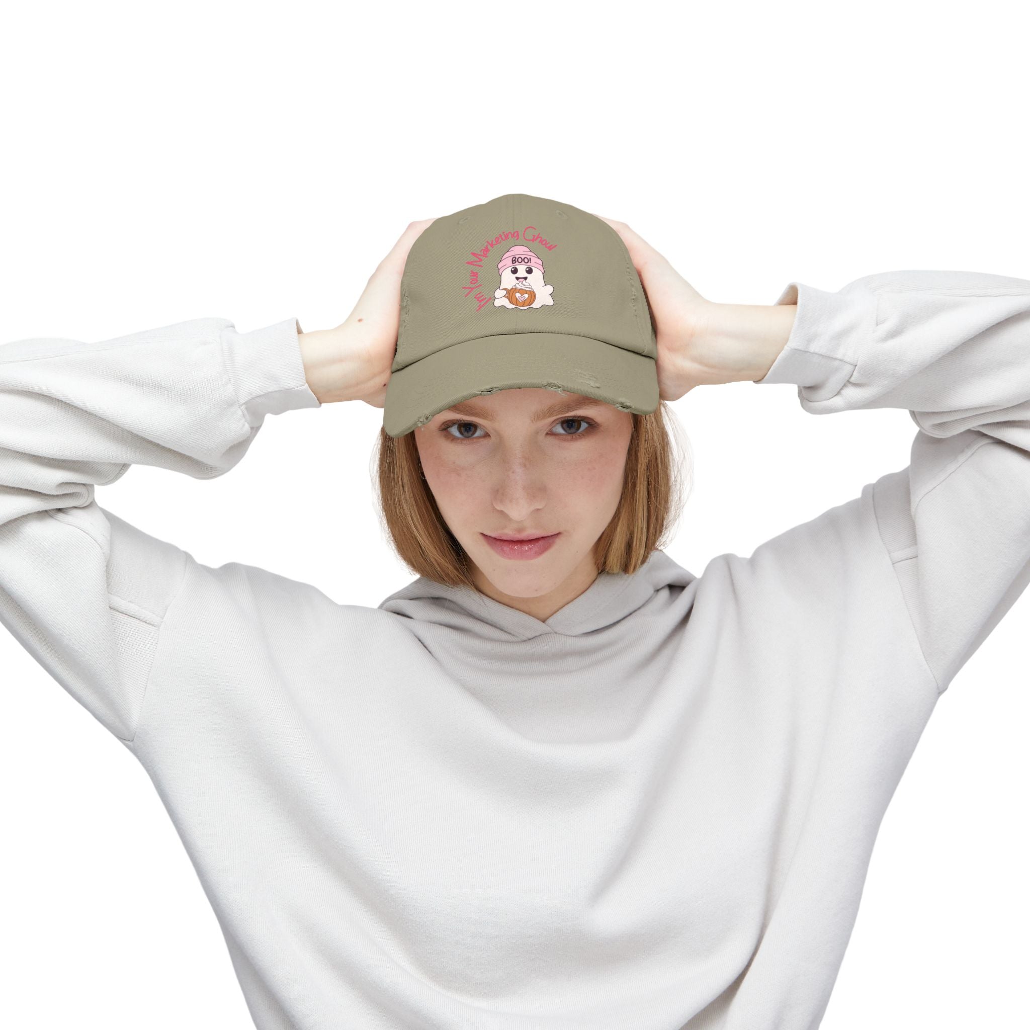 Unisex Distressed Cap – I'm Your Marketing Ghoul, Casual Hat for Creative Professionals, Gift for Marketers