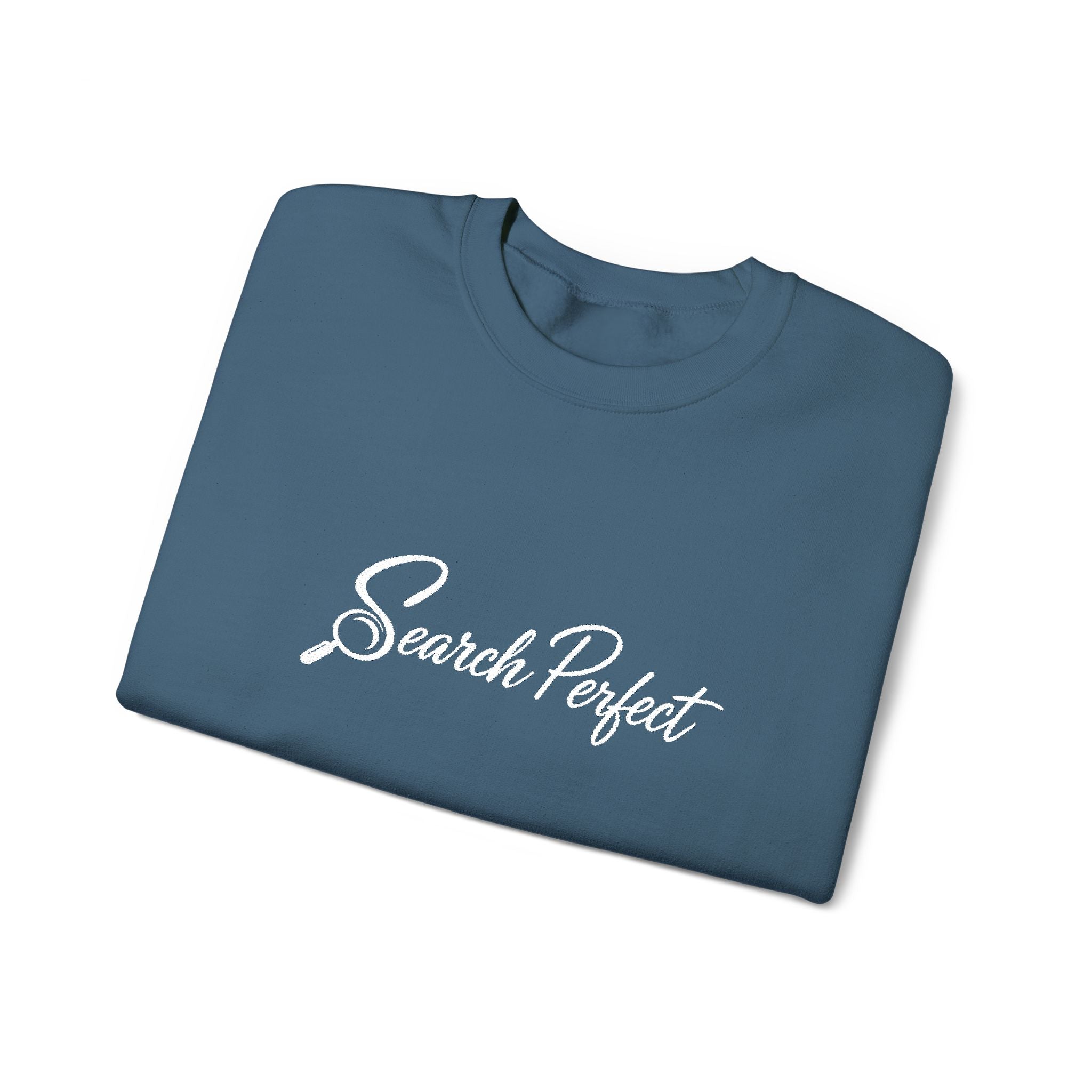 Crewneck Sweatshirt - Search Perfect White Logo Casual Pullover
