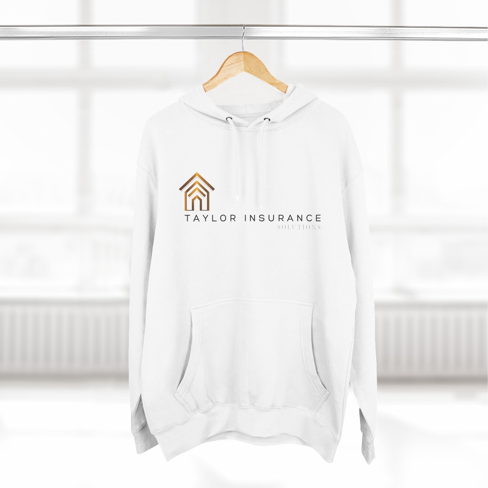 Three-Panel Fleece Hoodie Black Logo  -  Monette Taylor