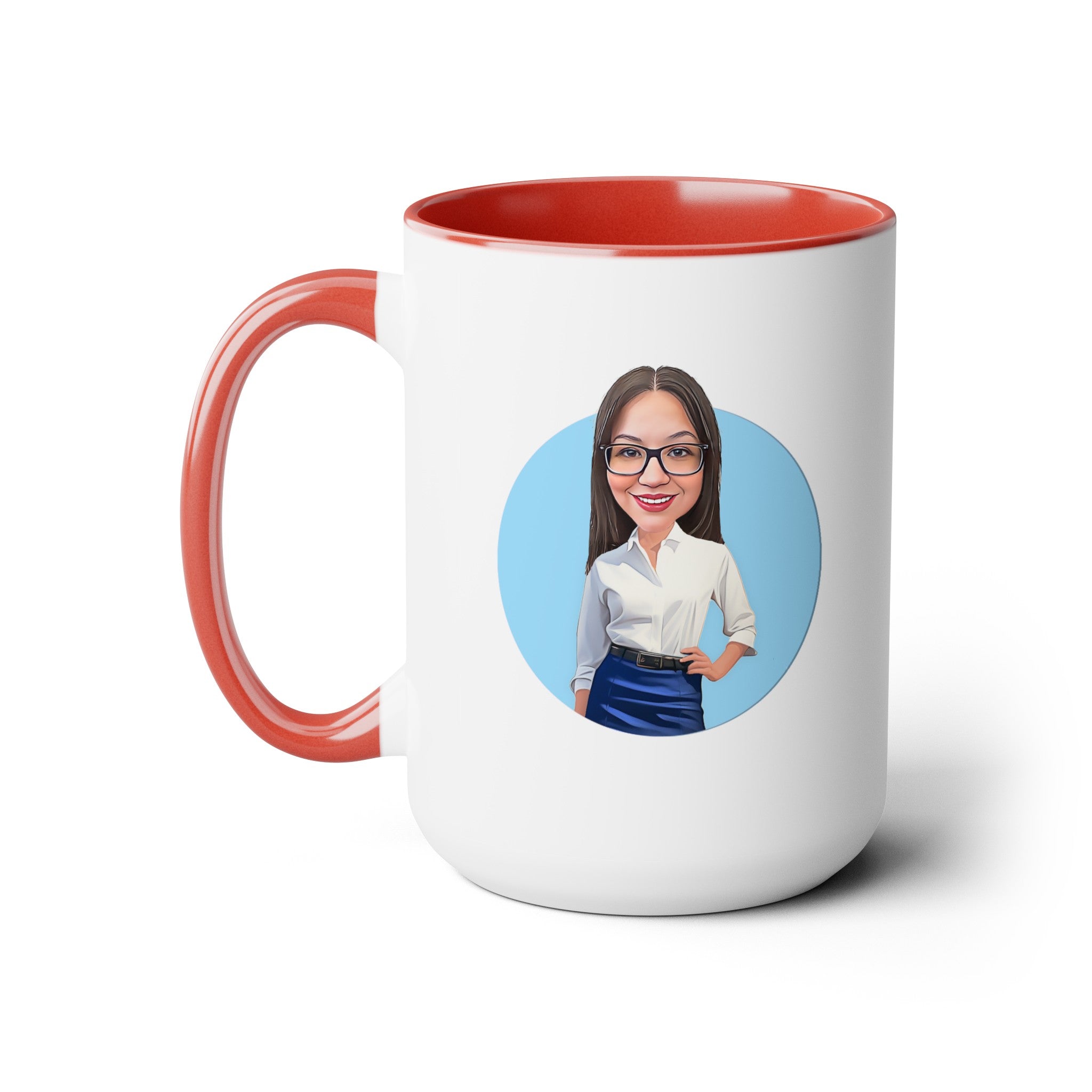 Kevin Purdy Agency  Caricature Two-Tone Coffee Mugs, 15oz - Bridigina