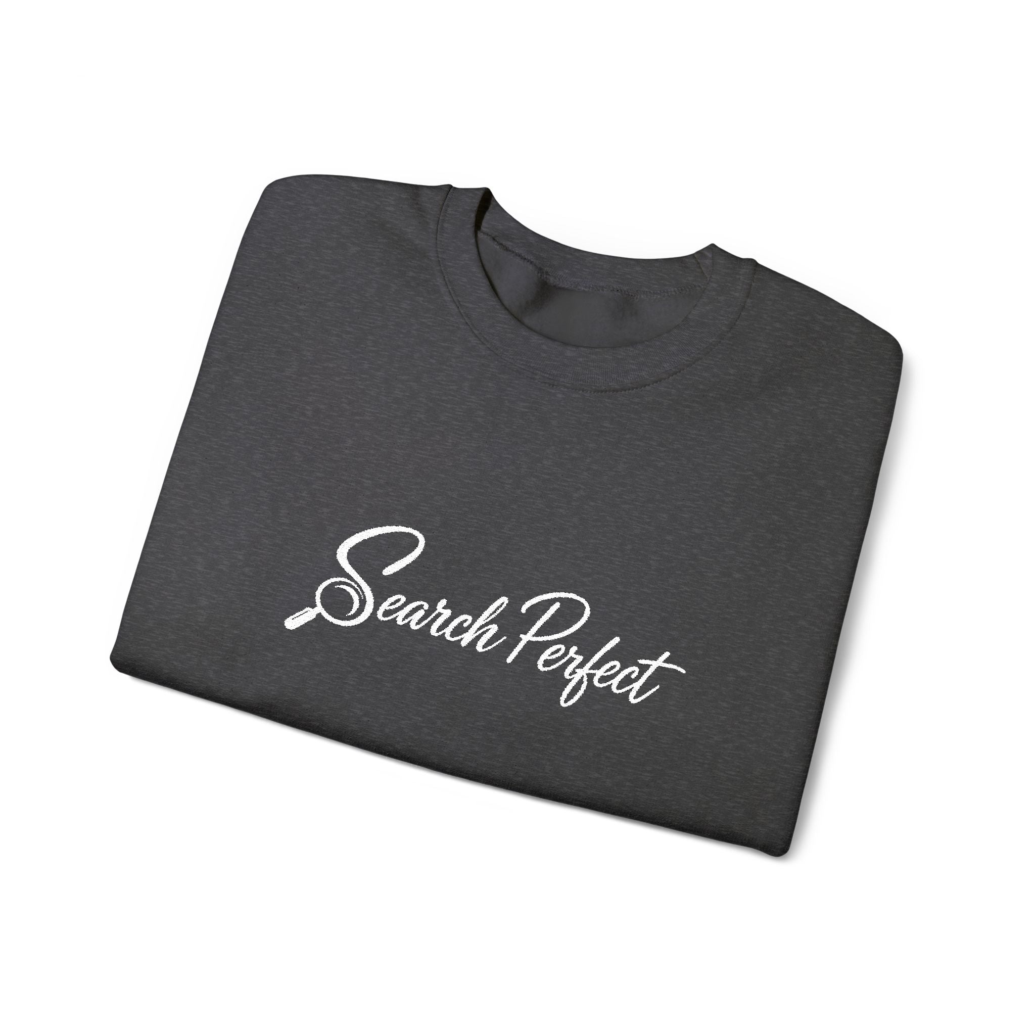 Crewneck Sweatshirt - Search Perfect White Logo Casual Pullover