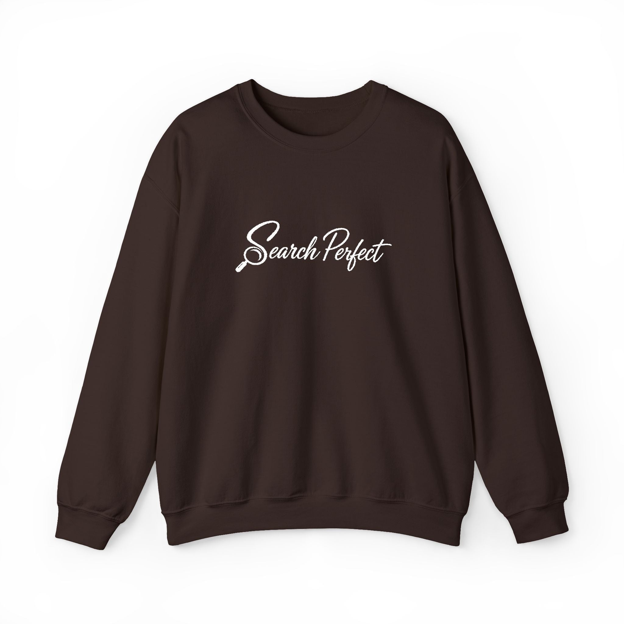 Crewneck Sweatshirt - Search Perfect White Logo Casual Pullover