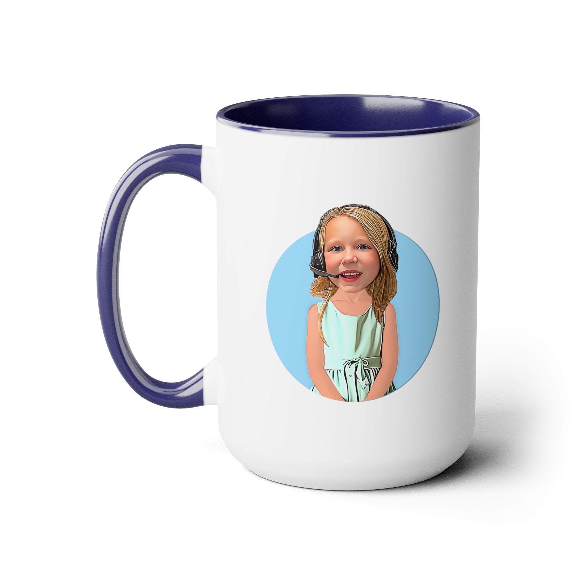 Kevin Purdy Agency  Caricature Two-Tone Coffee Mugs, 15oz - Addison