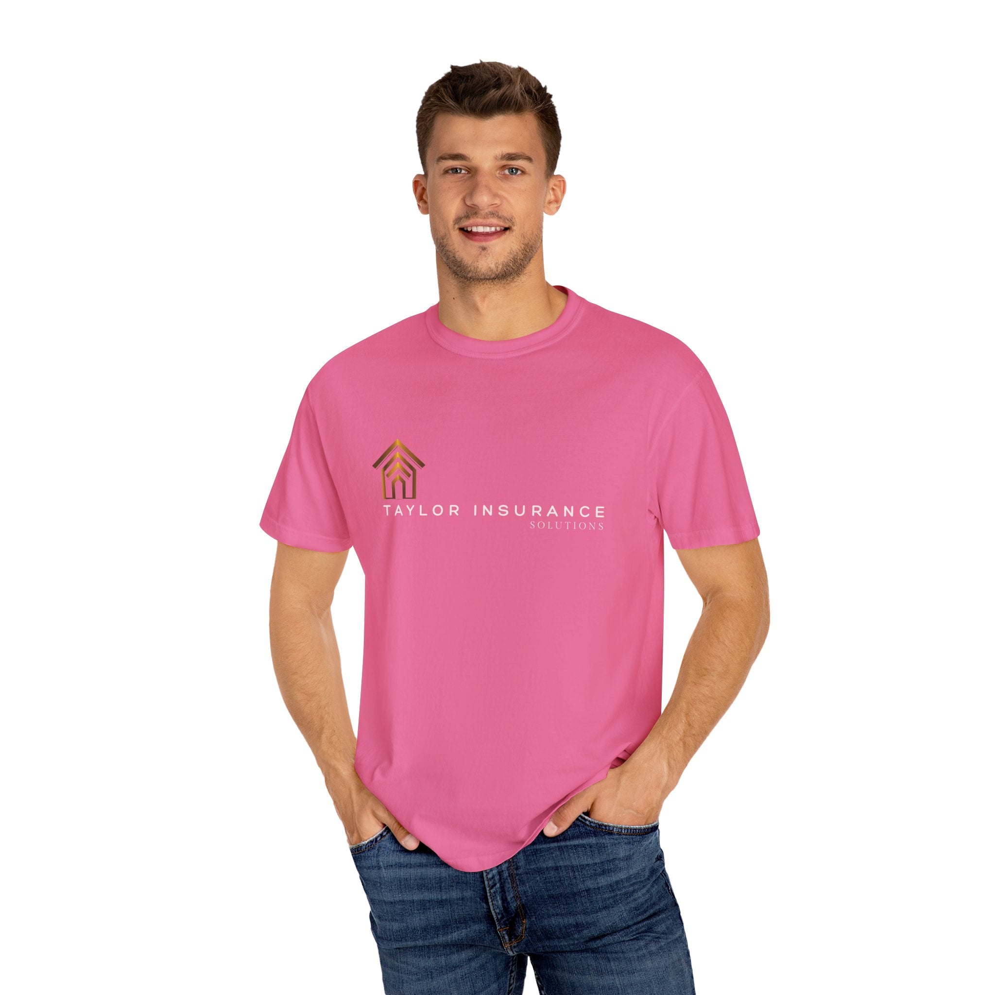 Unisex Garment-Dyed T-shirt White Logo - Monette Taylor