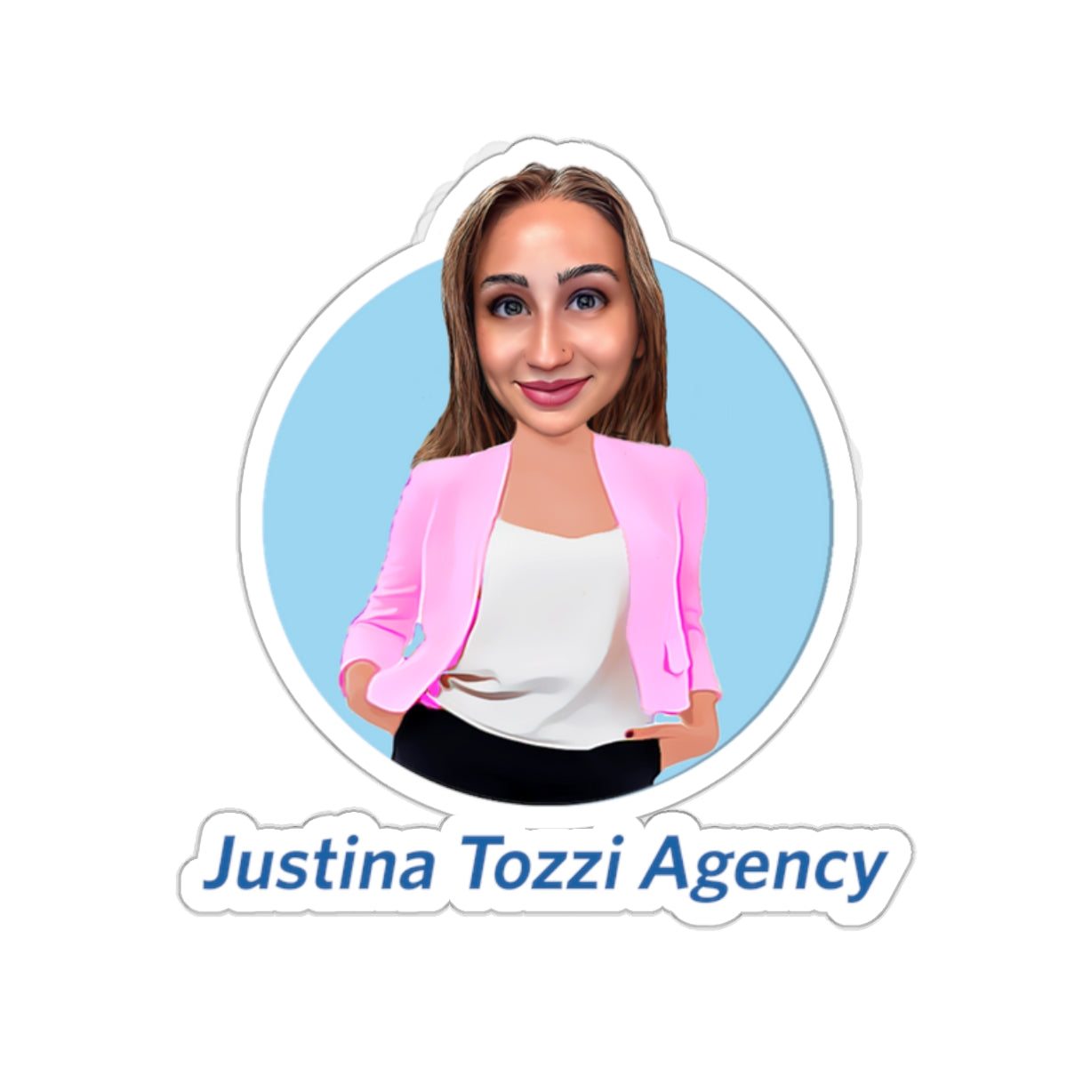 Justina Tozzi Agency Caricature Kiss-Cut Stickers - Amanda